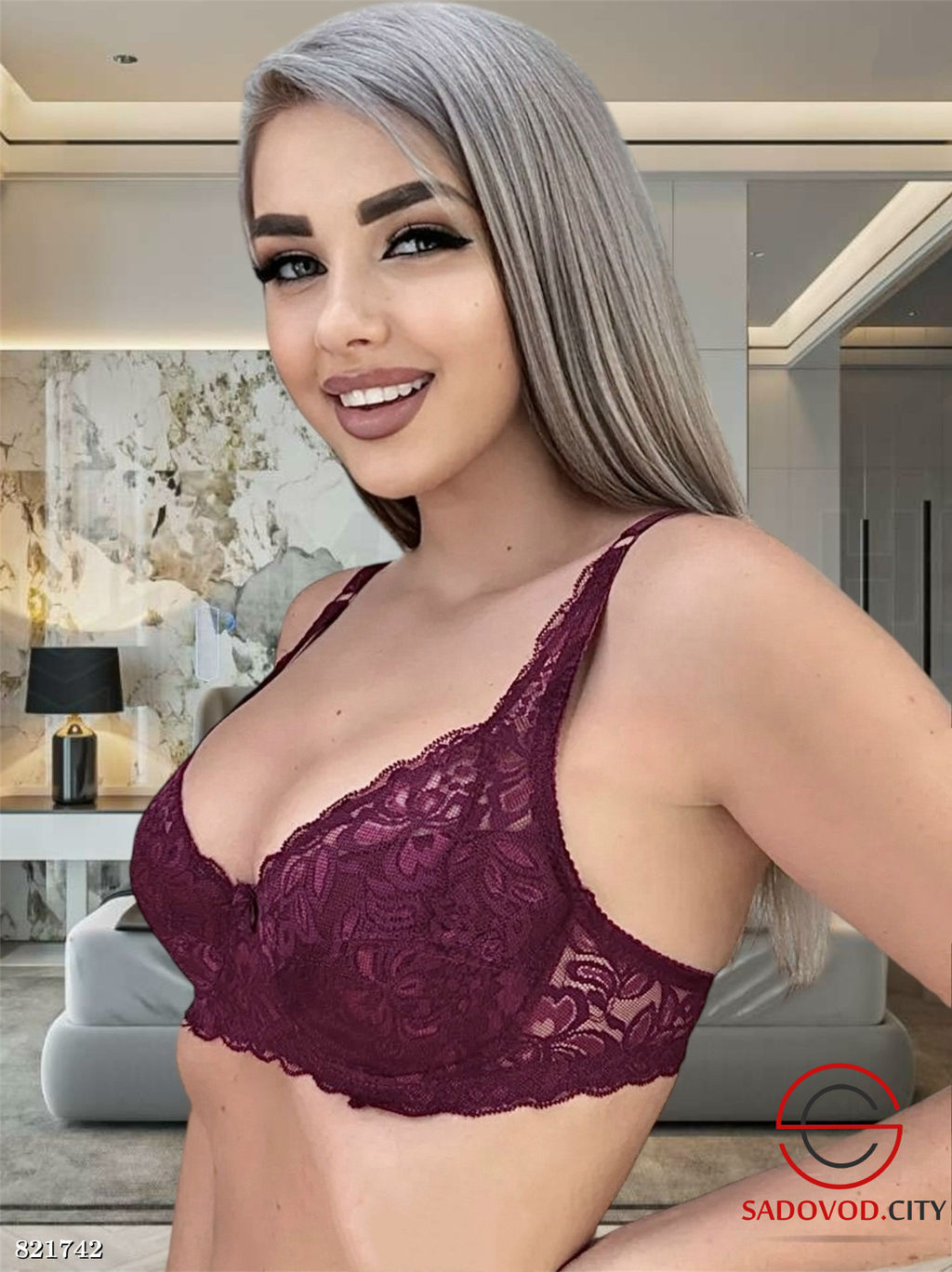 Бюстгальтер с тонким поролоном на косточках