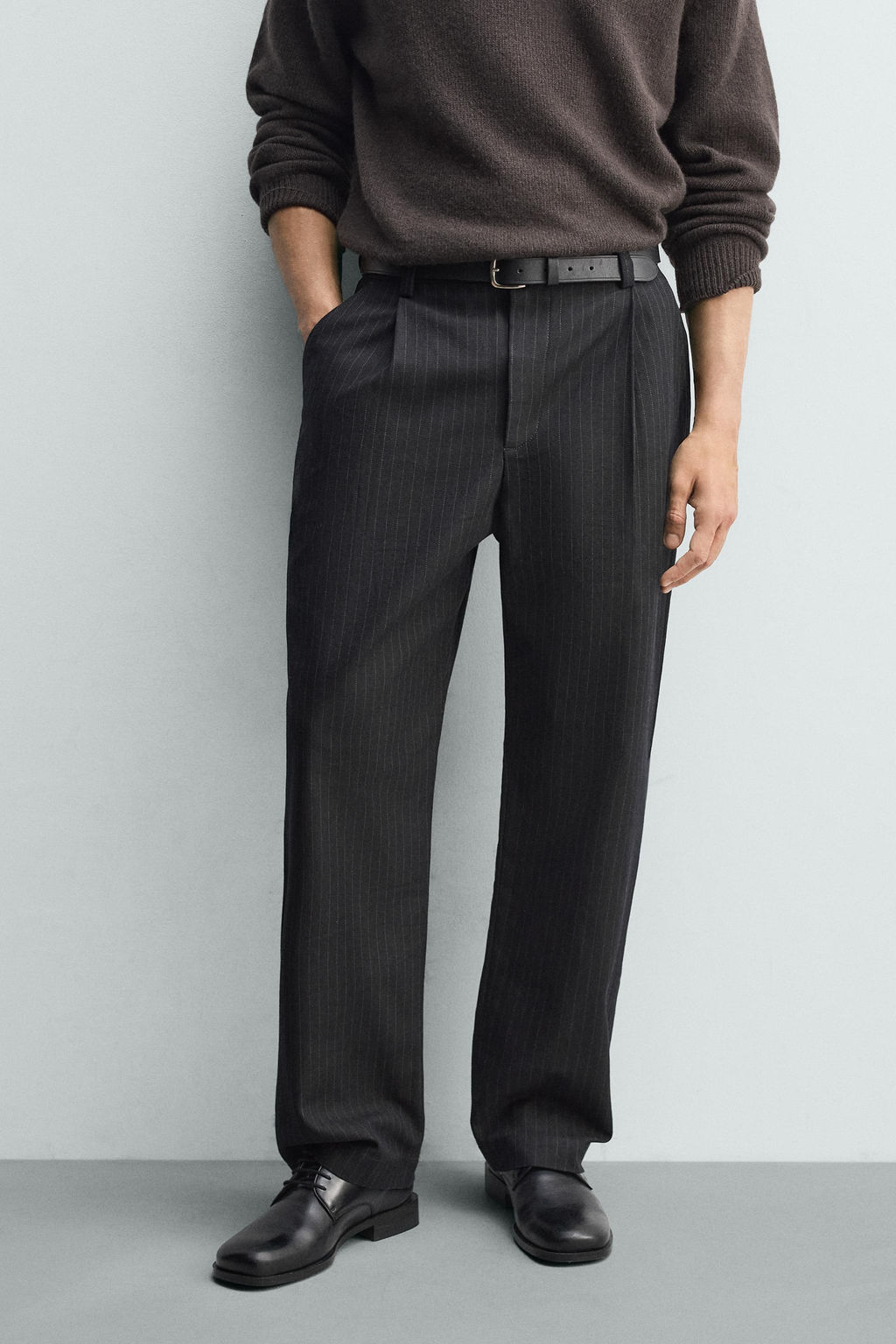 RELAXED FIT PINSTRIPE TROUSERS - Zara фото 21