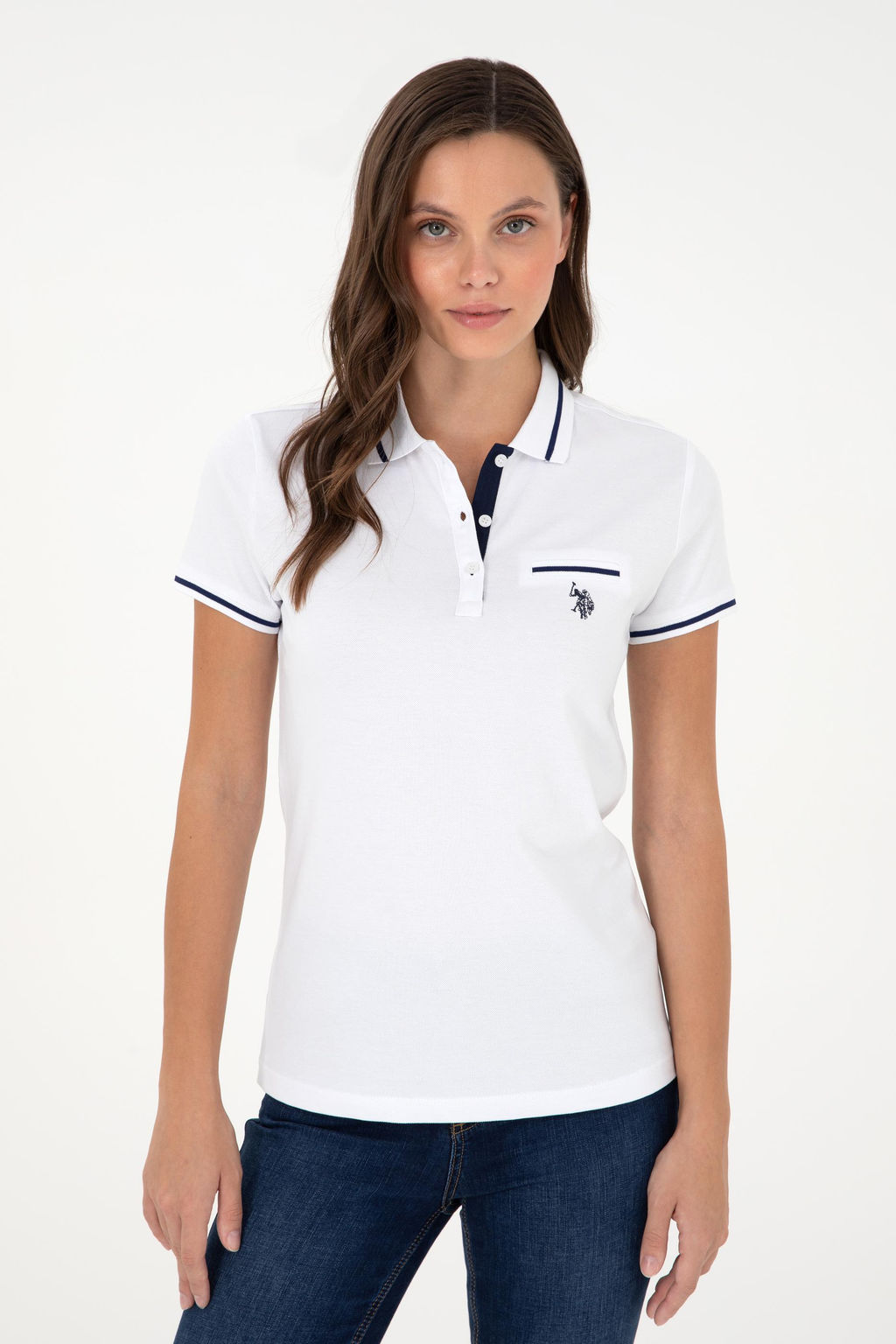 Женская белая футболка Неожиданная скидка в корзине - U.s. polo assn фото 3