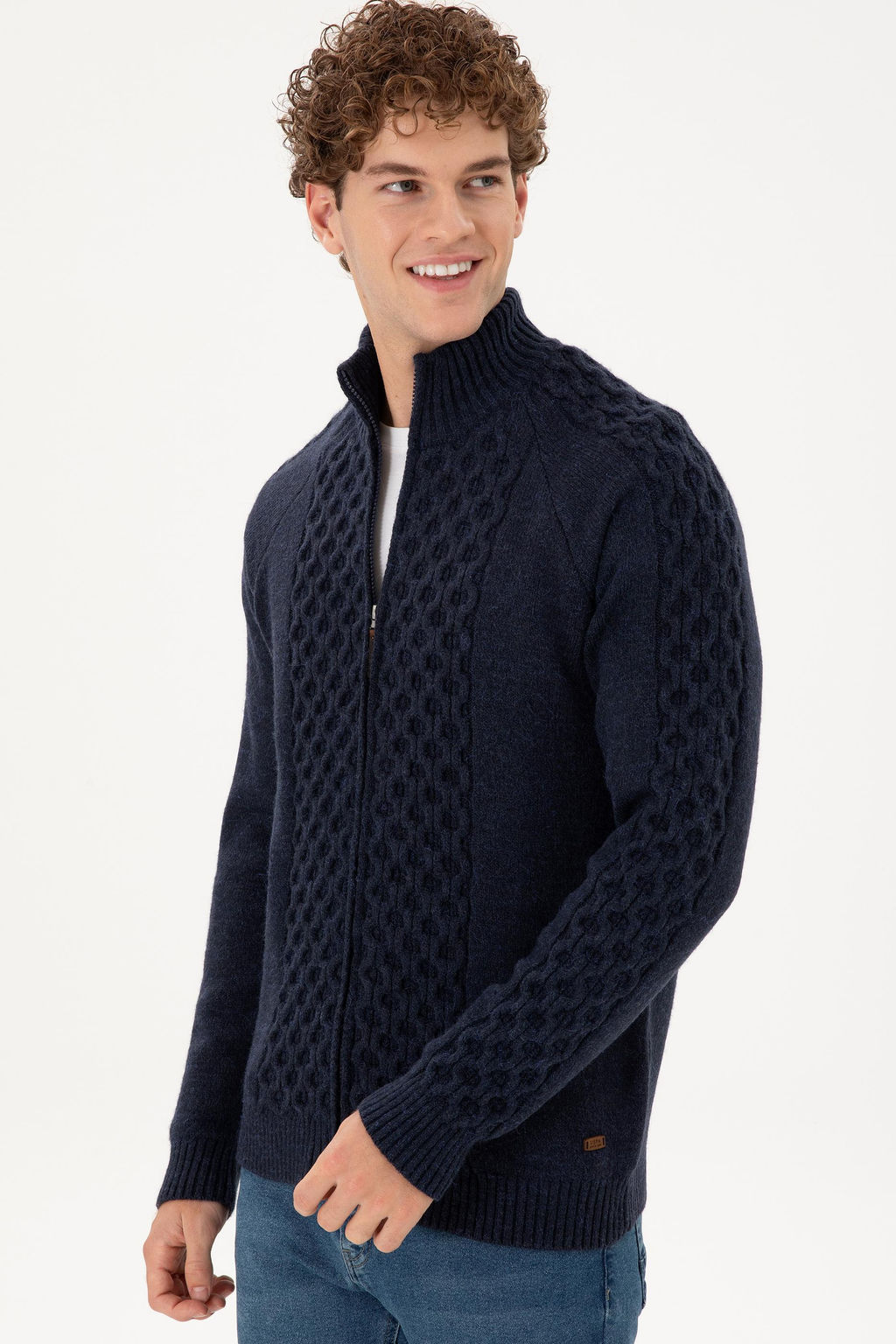 Мужской темно-синий трикотажный кардиган - U.s. polo assn фото 3