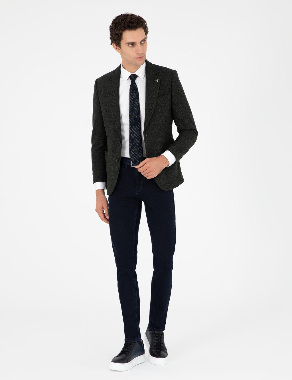 Темно-зеленая приталенная куртка из смесовой шерсти - Cacharel фото 4