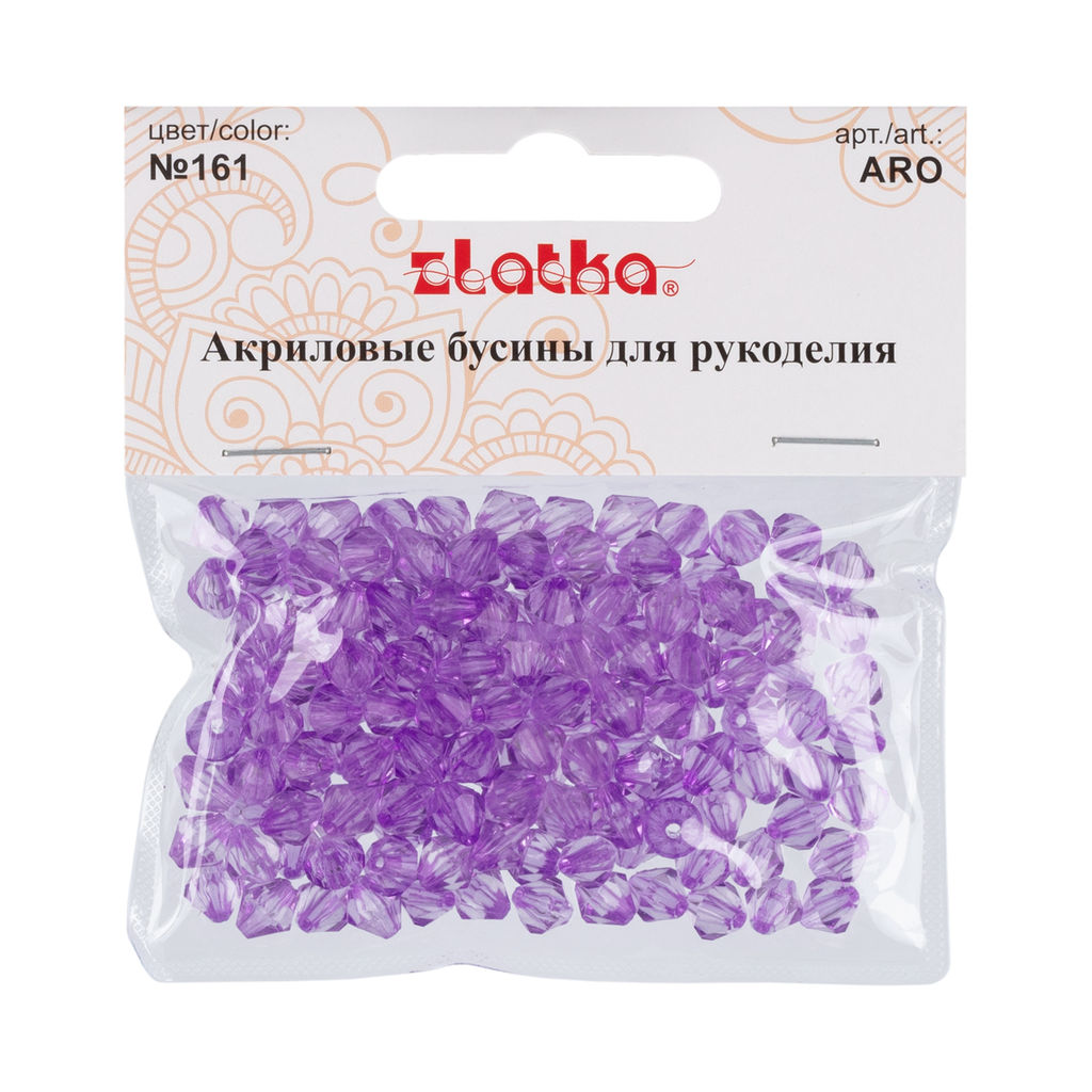 Бусина Zlatka акрил ARO 7 х 8 мм 25 г 161 светло-сиреневый  фото 3