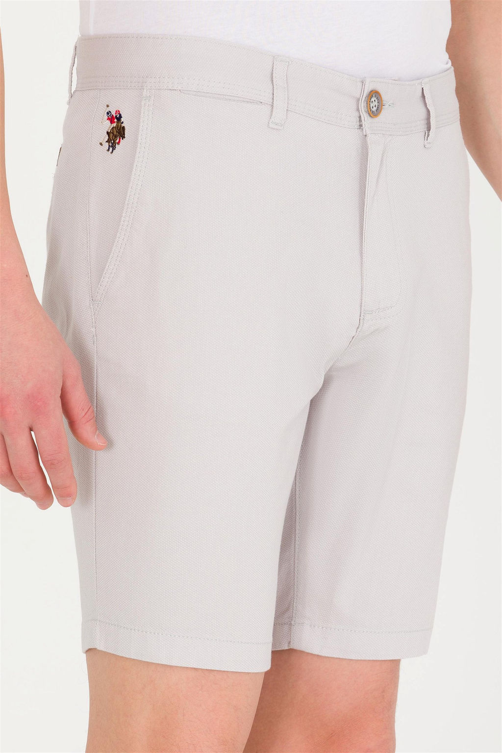Мужские светло-серые тканые шорты - U.s. polo assn фото 6