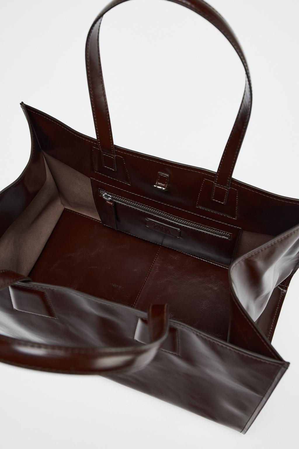 LEATHER TOTE - Zara фото 6