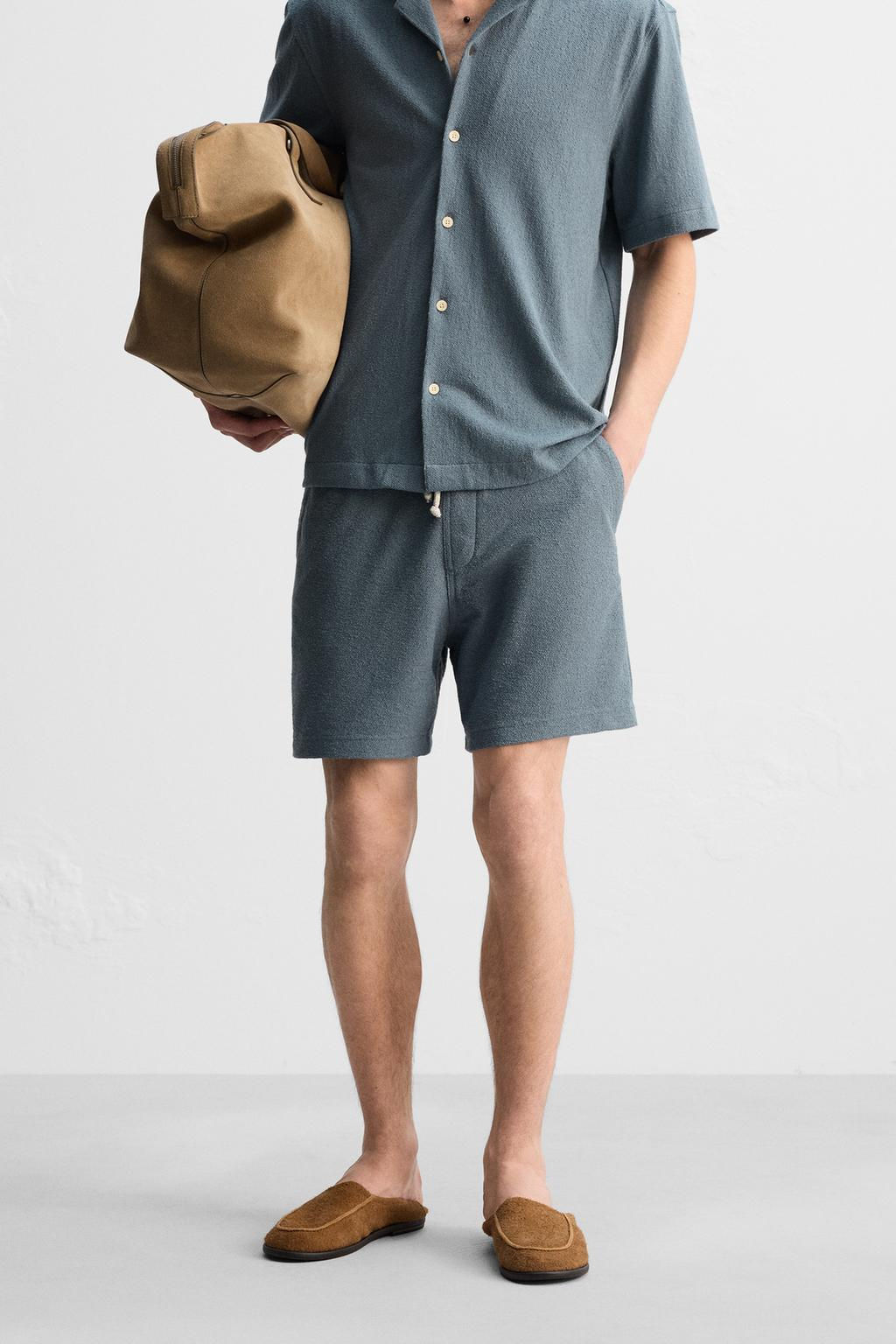 TEXTURED RELAXED FIT BERMUDA SHORTS - Zara фото 2