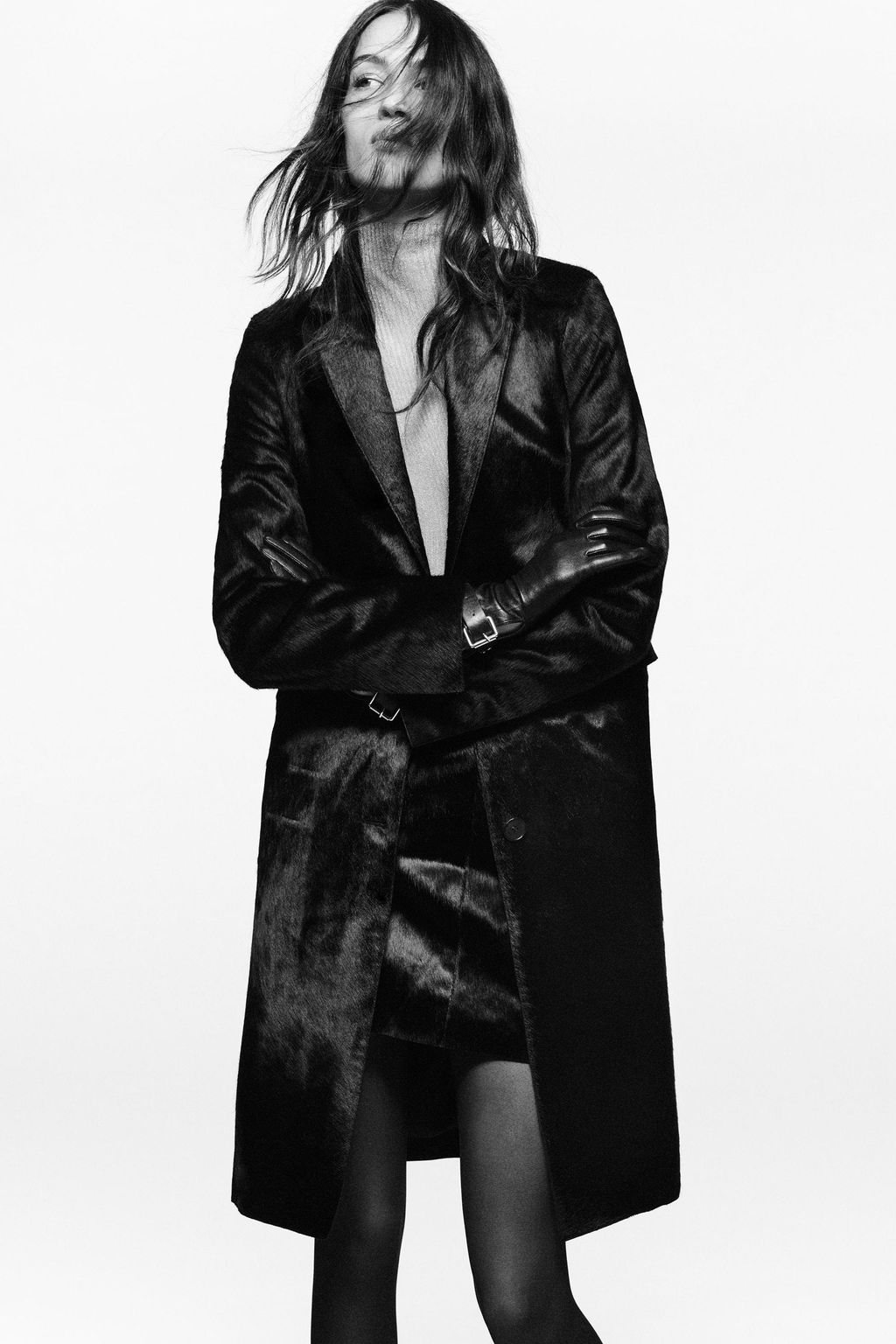 FITTED LEATHER COAT WITH SHEEPSKIN BY LUDOVIC DE SAINT SERNIN x ZARA  фото 2
