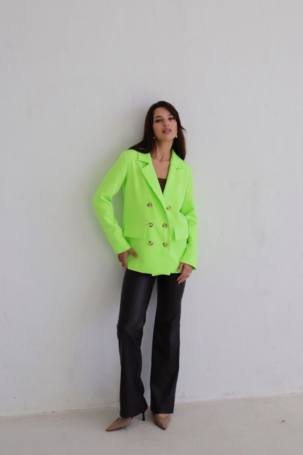 10557 Жакет двубортный неоново-зелёный - Martichelli фото 23
