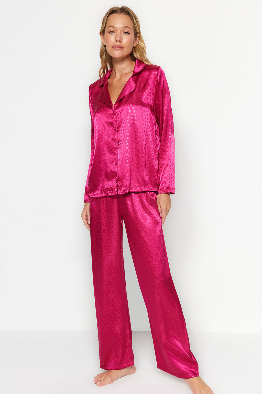 Beyaz Zebra Desenli Saten Dokuma Pijama Tak?m? THMAW24PT00001 - Trendyolmilla фото 18