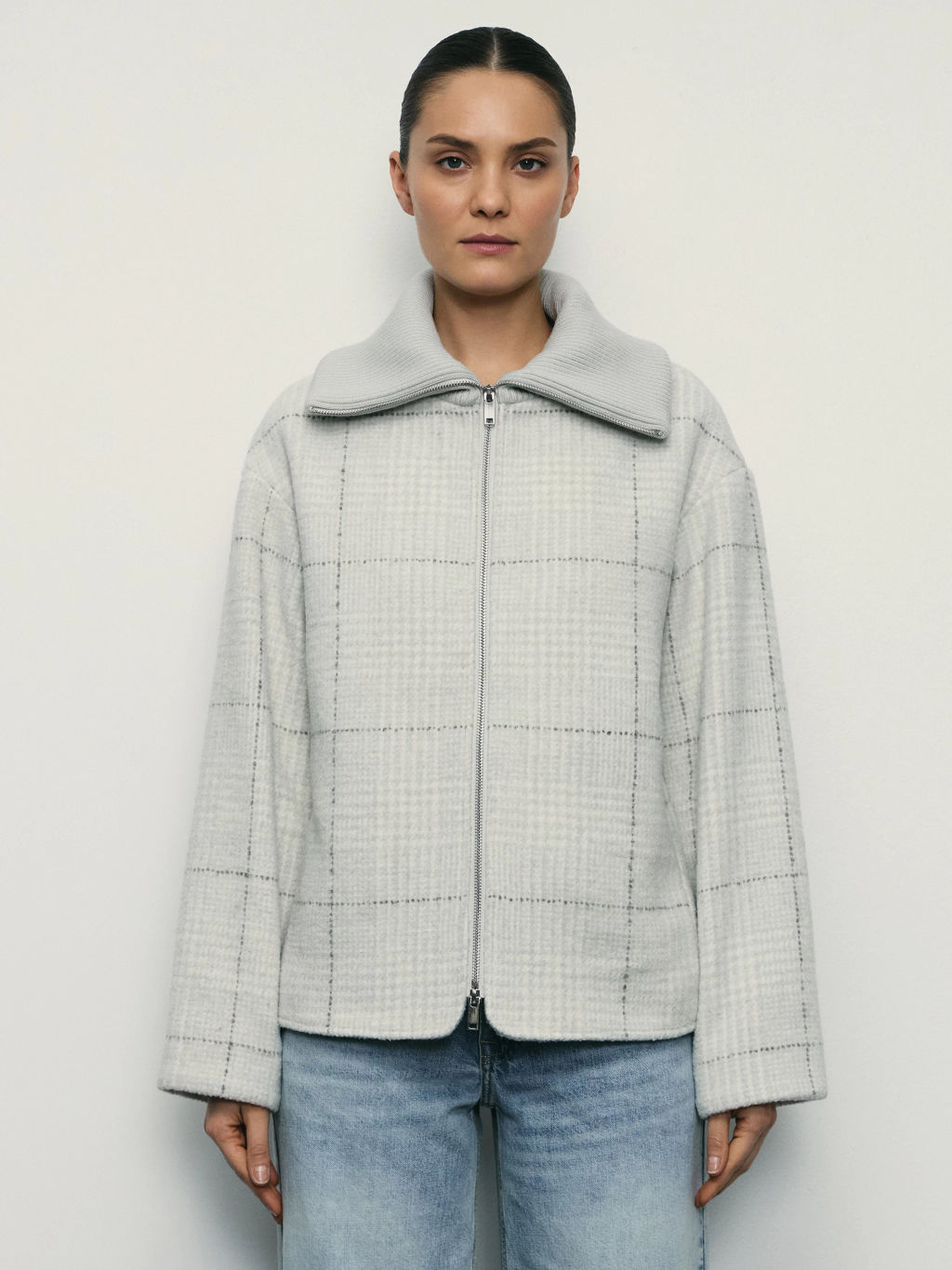 Полупальто с вязаным воротником / Zarina фото 3