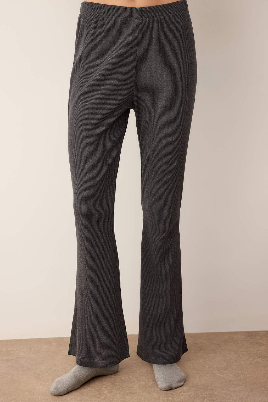 Gri Melanj Baglama Detayl? Kruvaze Yaka Fitilli Orme Pijama Tak?m? THMAW26PT00003 - Trendyolmilla фото 9