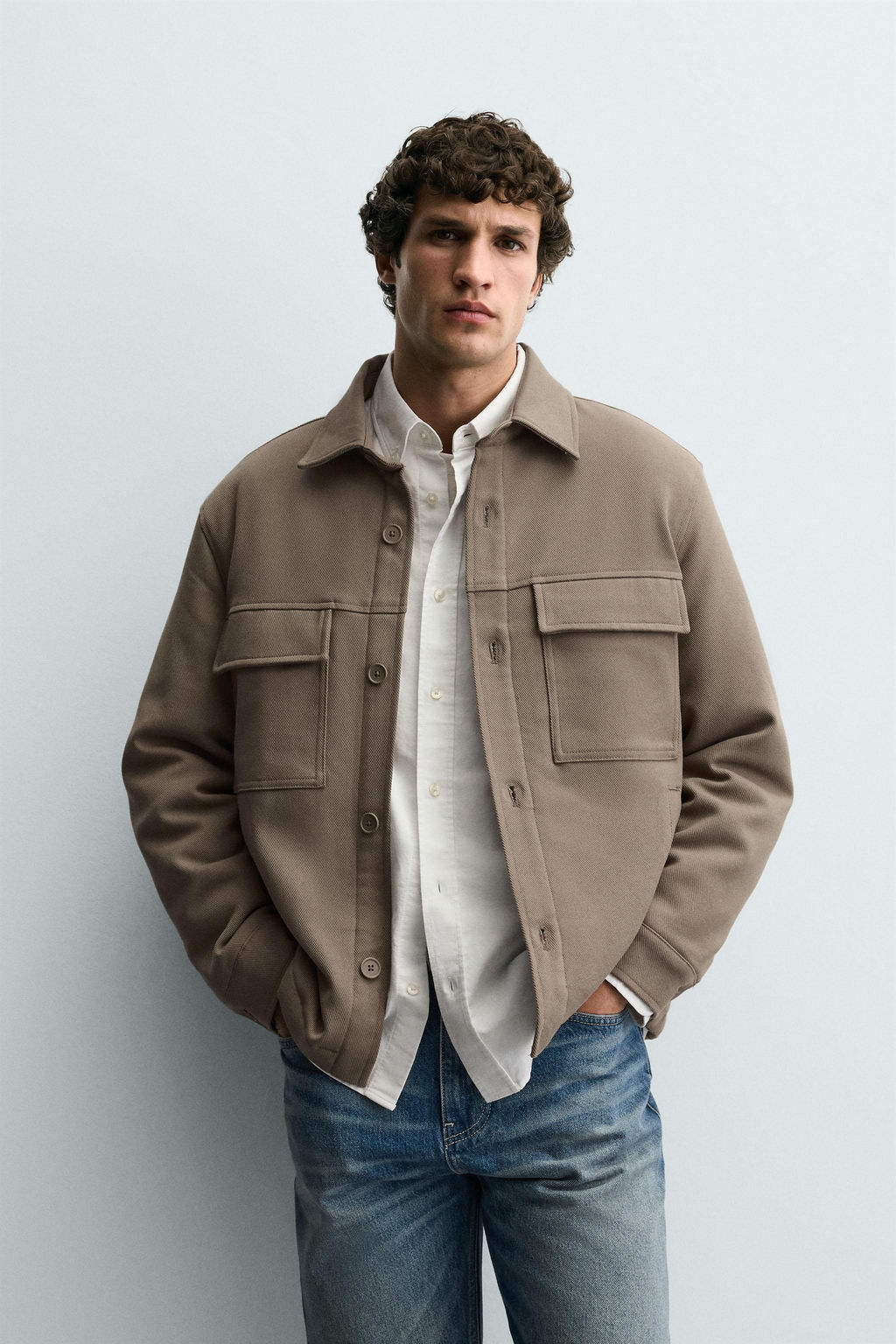TEXTURED PADDED OVERSHIRT - Zara фото 2