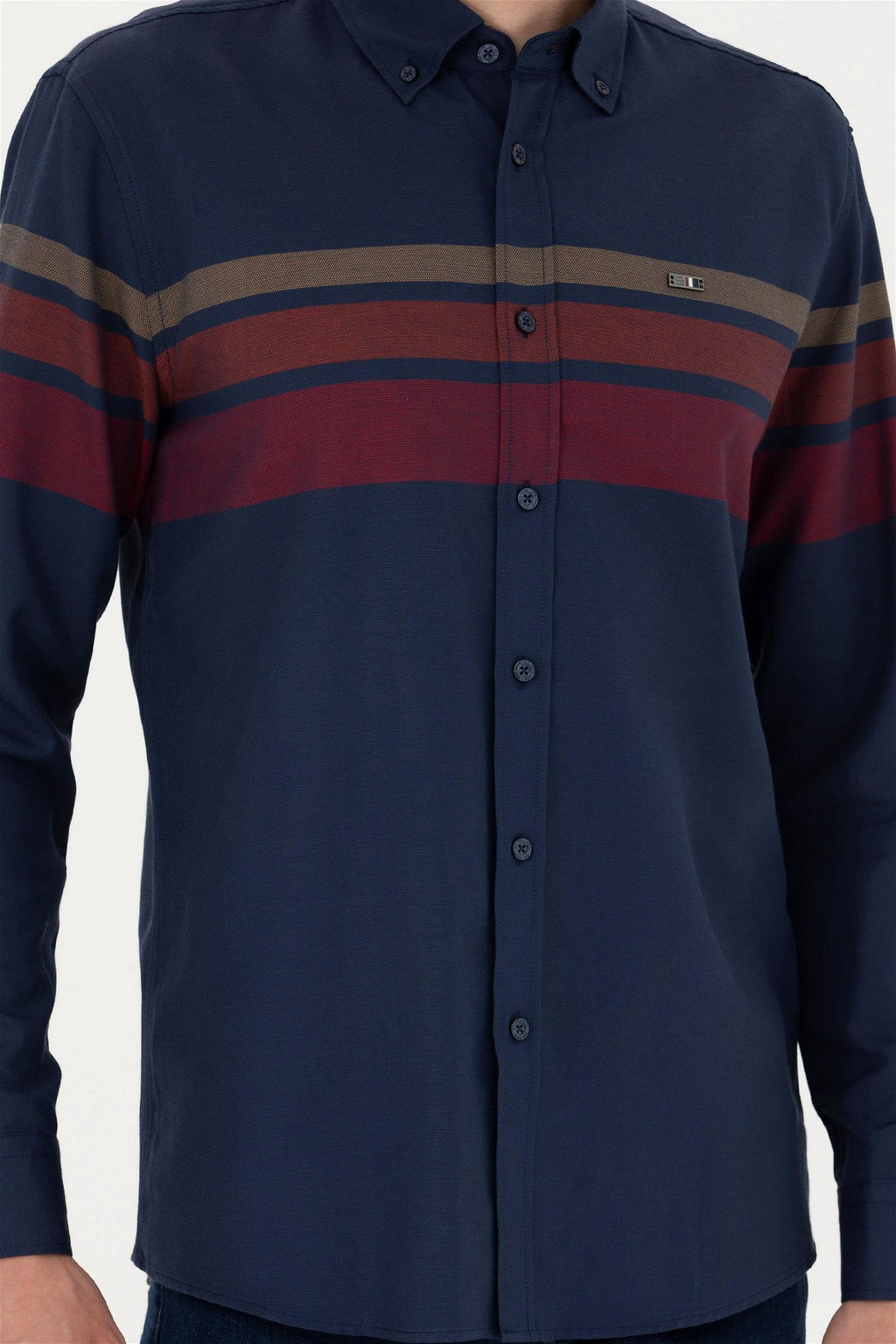 Мужская темно-синяя рубашка с длинным рукавом - U.s. polo assn фото 6