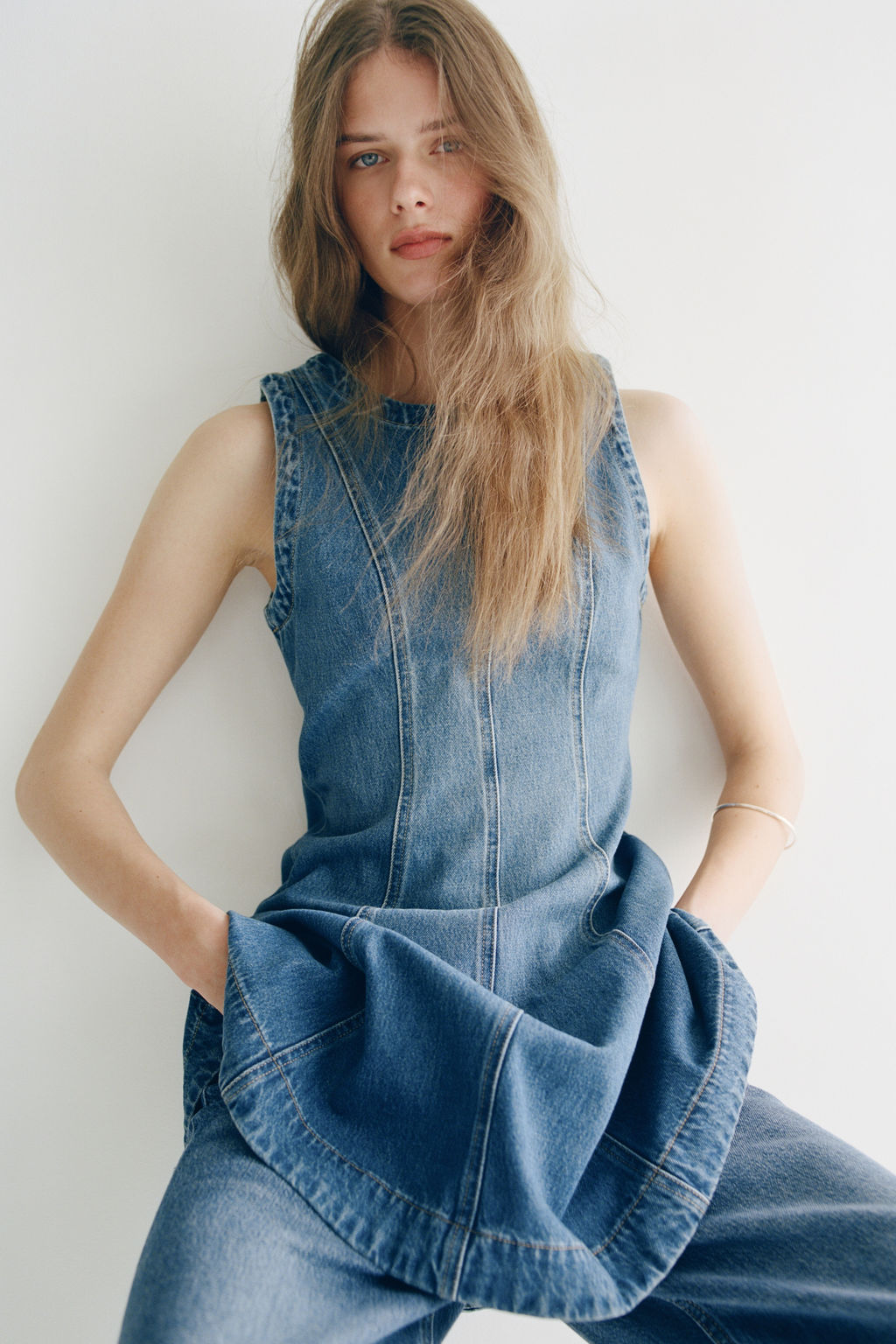 Vestido denim con falda acampanada - H&m фото 5