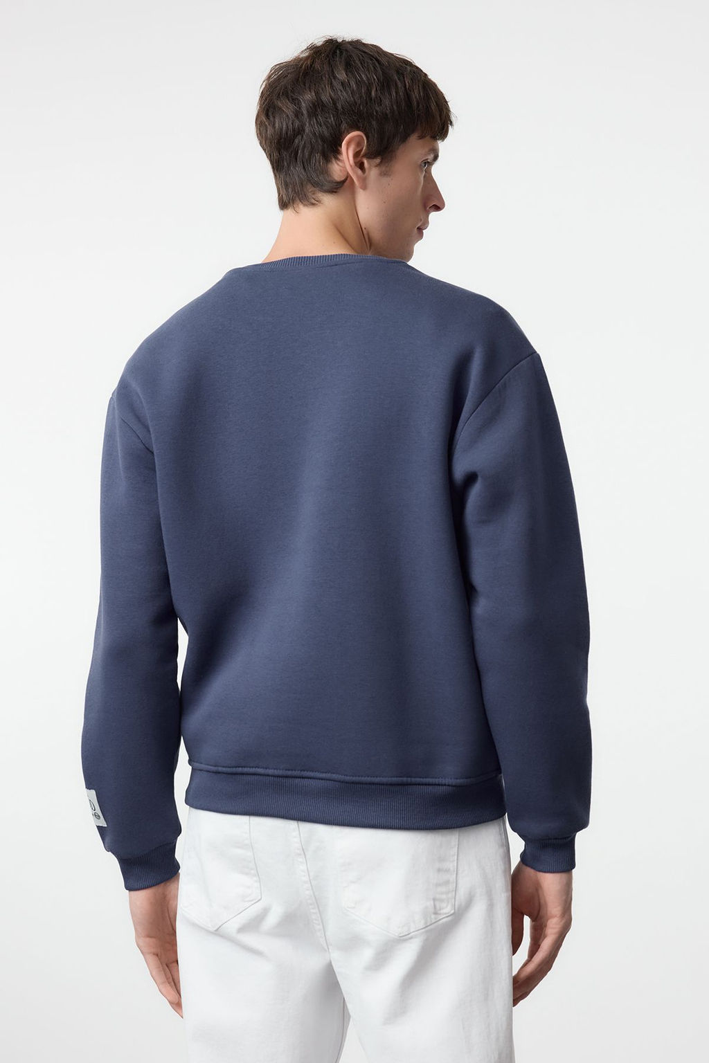 TRENDYOL MAN Lacivert Oversize/Genis Kesim Ici Polar/S?cak Tutan Bask?l? Sweatshirt TMNAW25SW00064 - Trendyolmilla фото 7