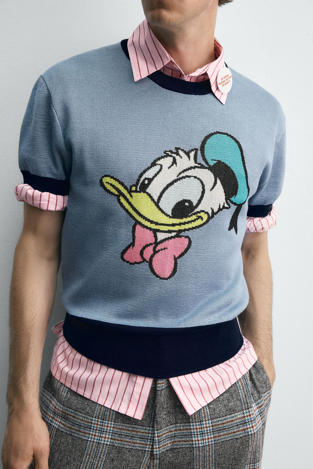 DONALD DUCK KNIT T-SHIRT HARRY LAMBERT FOR ZARA X DISNEY  фото 6