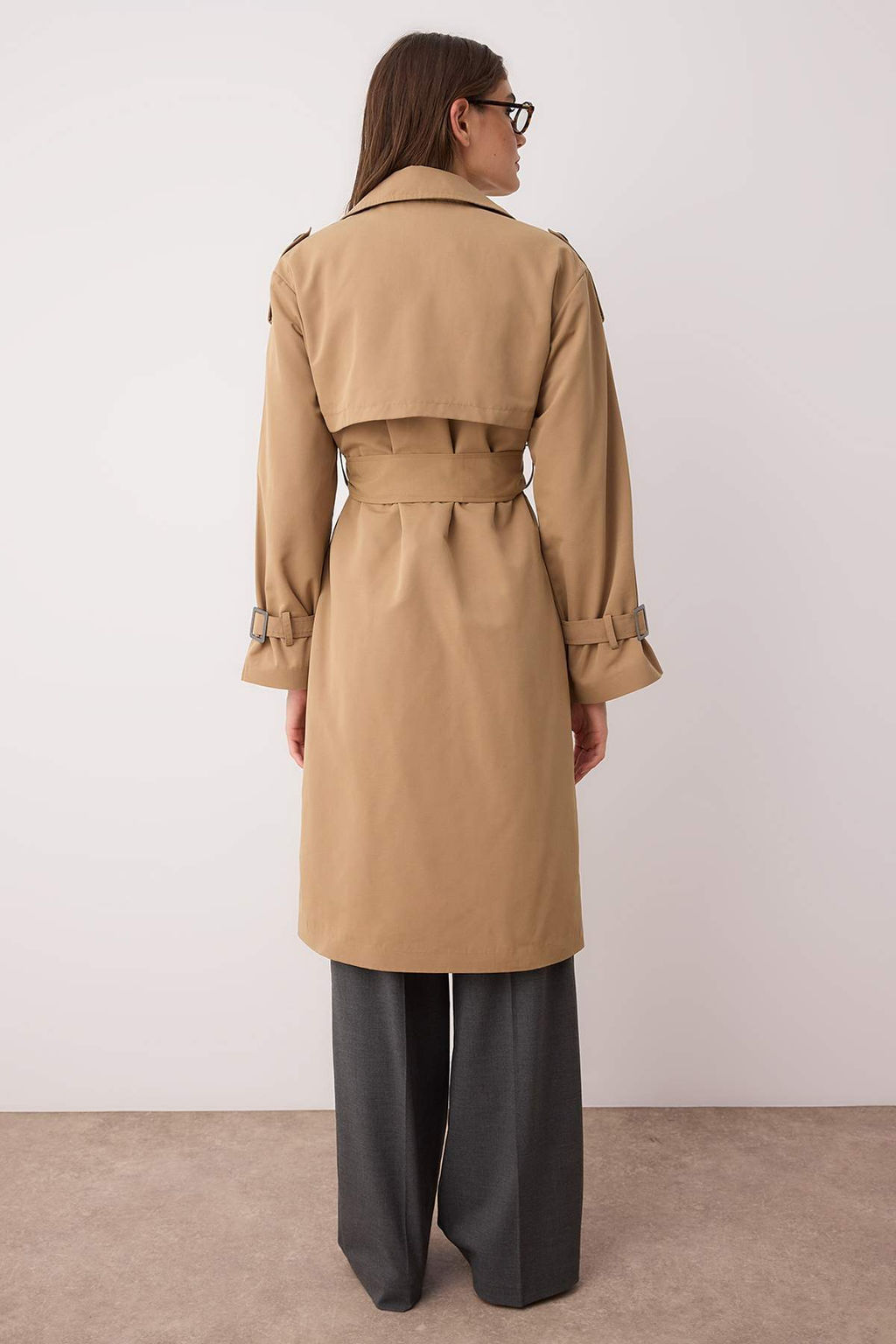 Vizon Kruvaze Oversize Uzun Trenckot TWOAW26TR00010 - Trendyolmilla фото 12