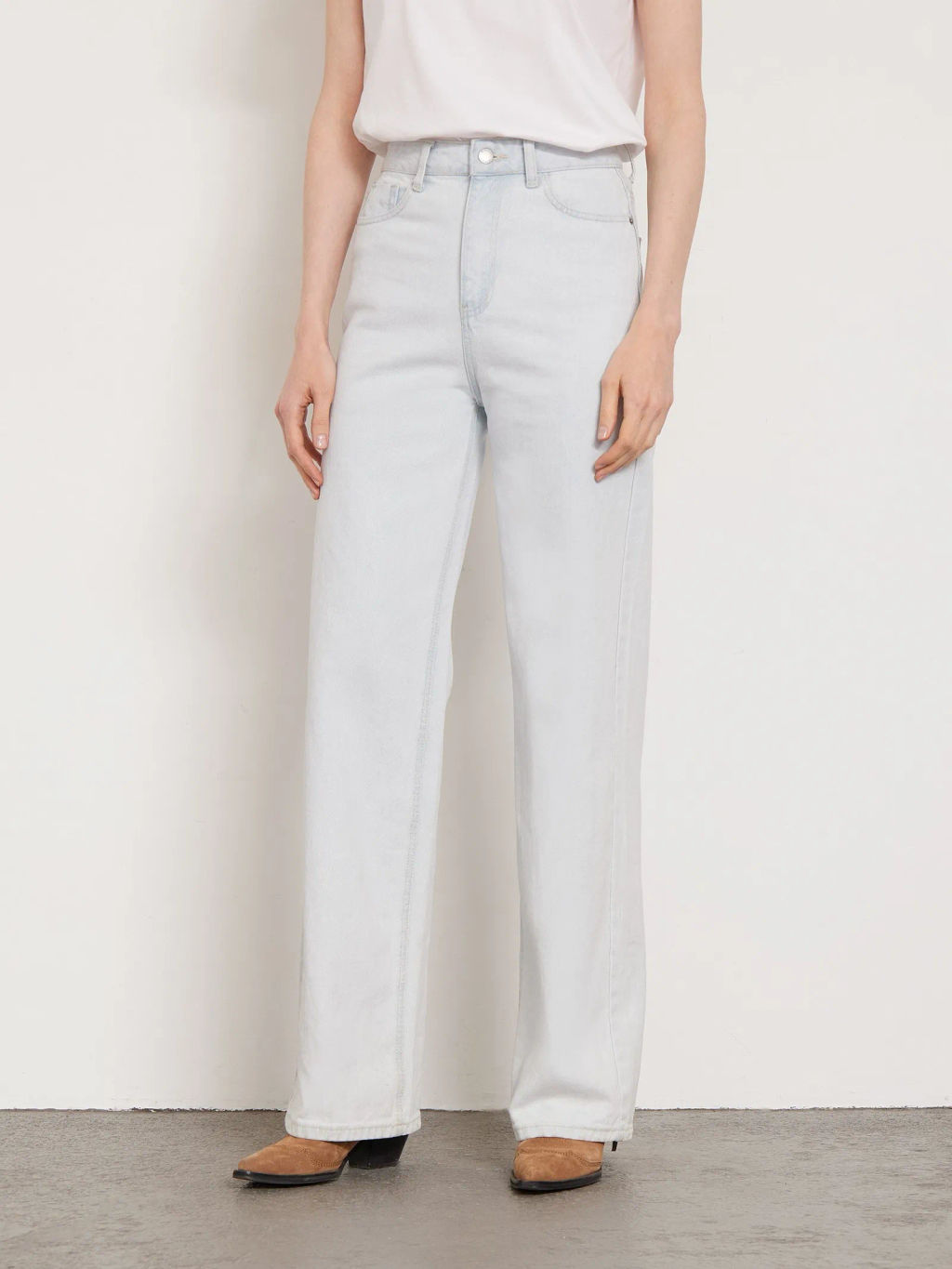 Широкие джинсы, D241/bleach