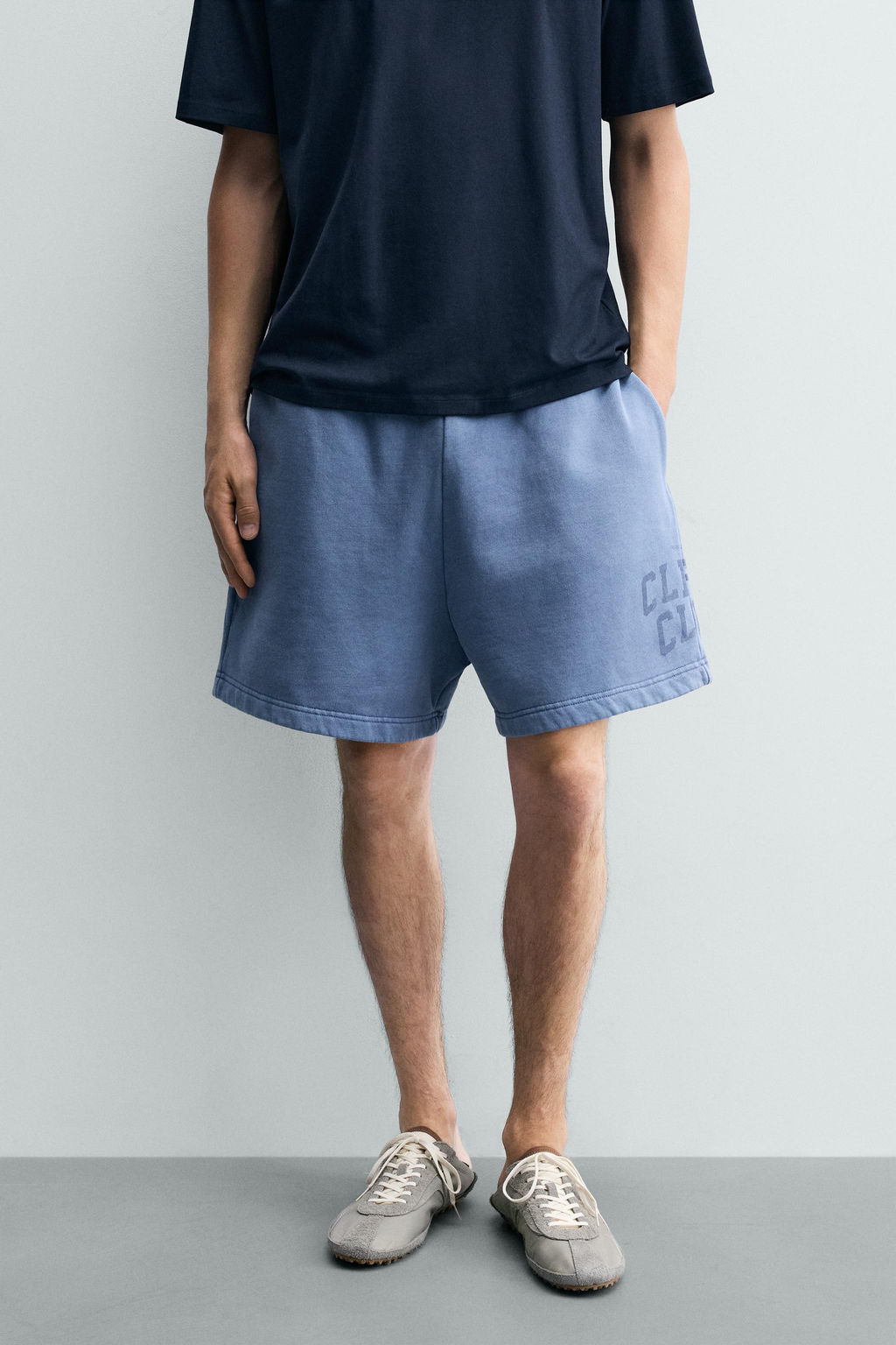 BERMUDA JOGGER LAVADA TEXTO ESTAMPADO / Celeste - Zara фото 2