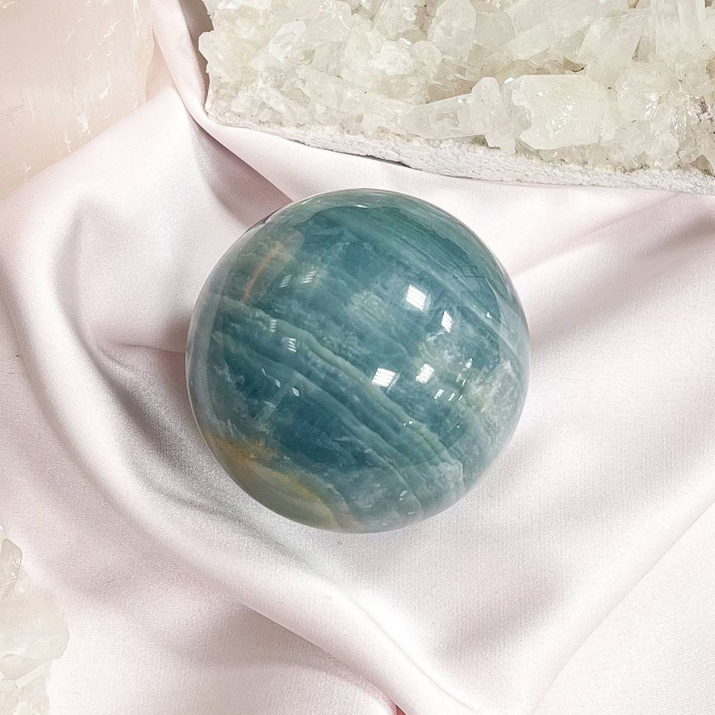 Радуга Самоцветов Шар из голубого карибского Кальцита  фото 3