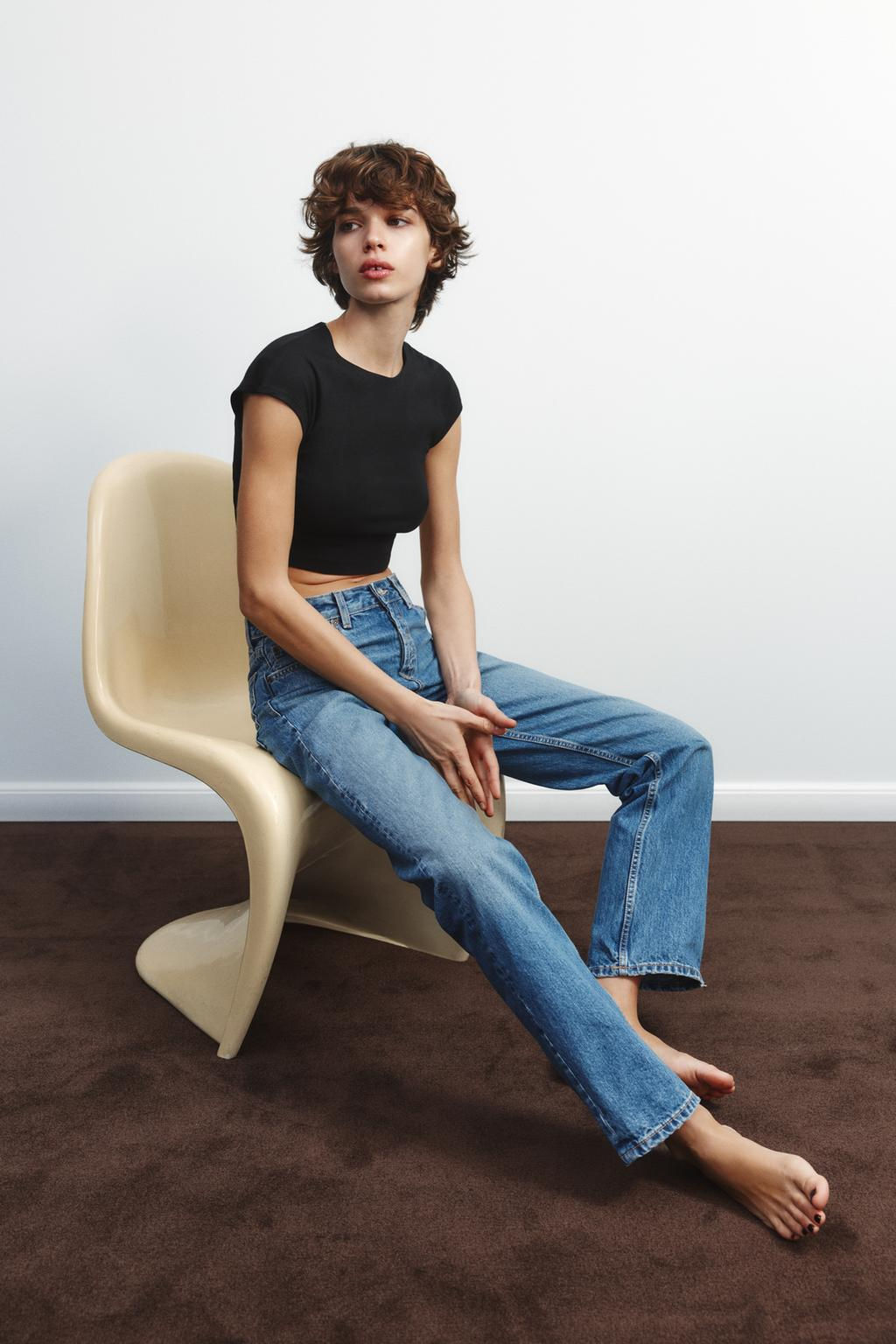 COTTON MODAL CROPPED T-SHIRT - Zara фото 8