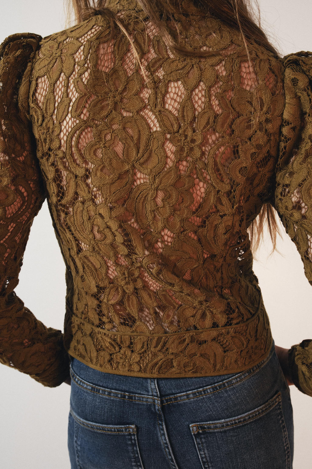 ZW COLLECTION LACE JACKET WITH PUFF SLEEVES - Zara фото 3