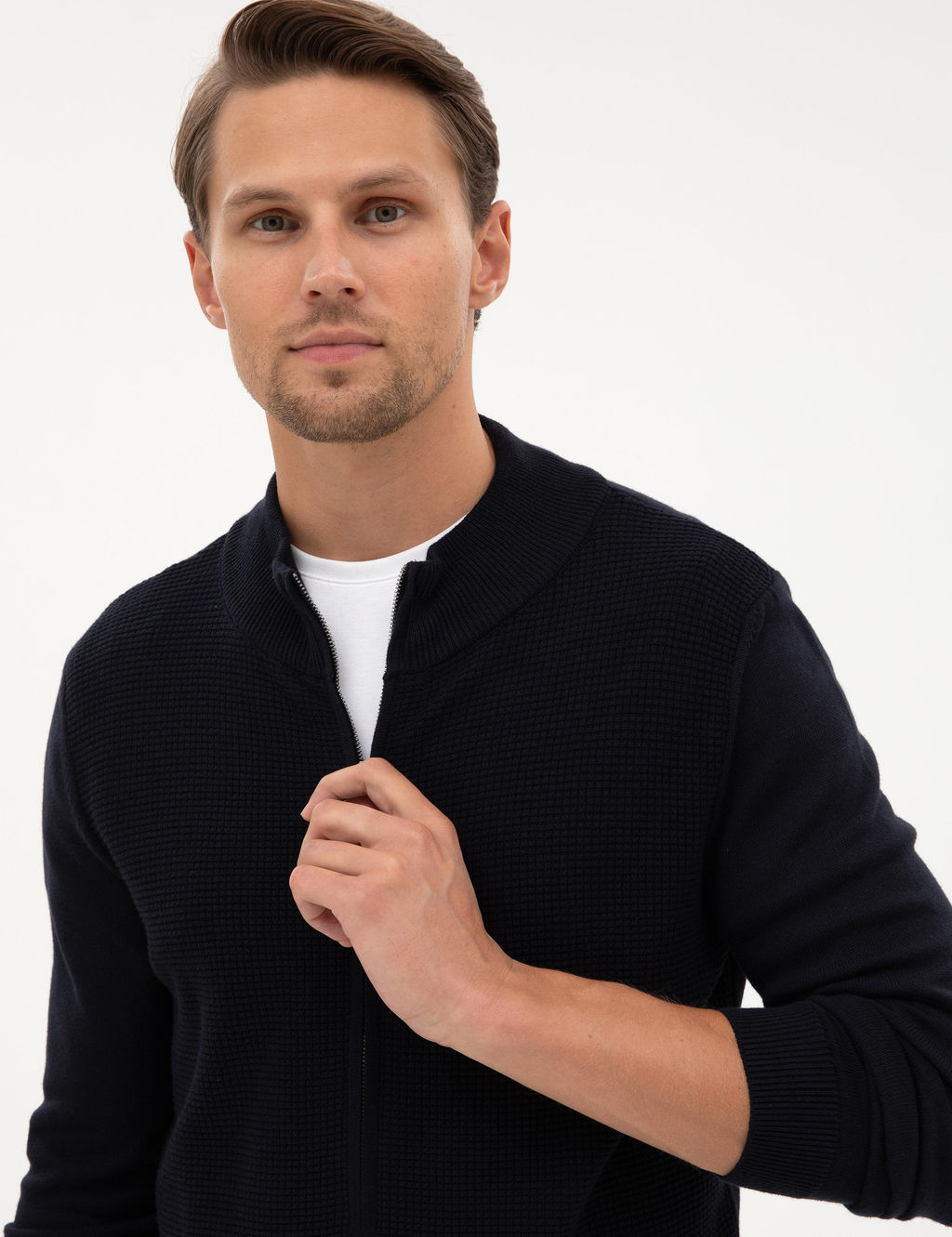 Lacivert Slim Fit Fermuarl_ Triko H_rka - Pierre cardin фото 2