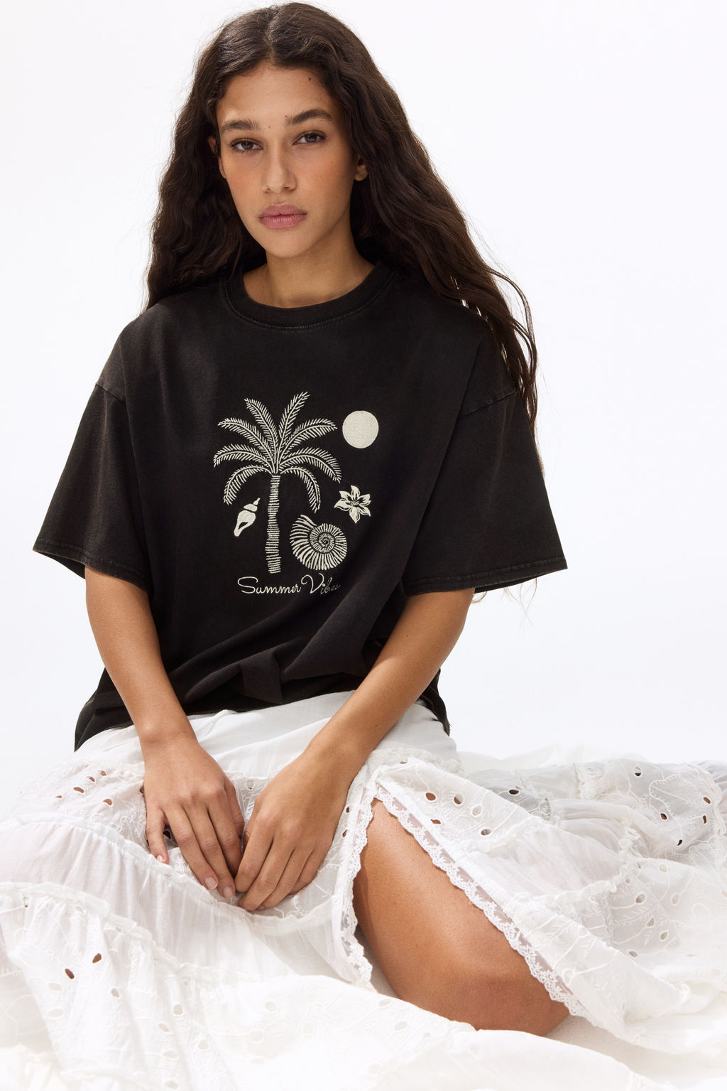 Camiseta oversize con motivo bordado - H&m фото 2