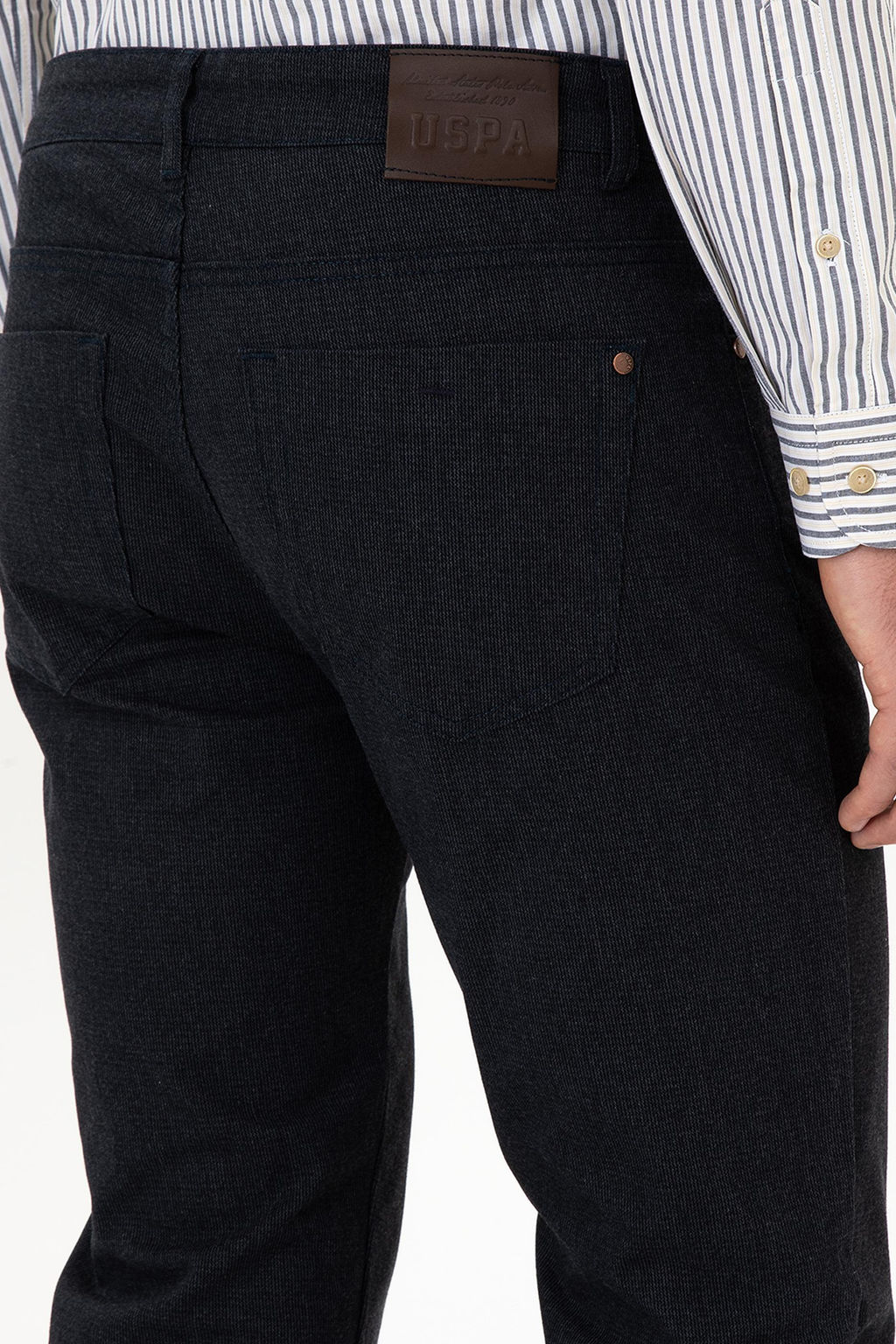Erkek Lacivert Slim Fit Kanvas / Chino Pantolon