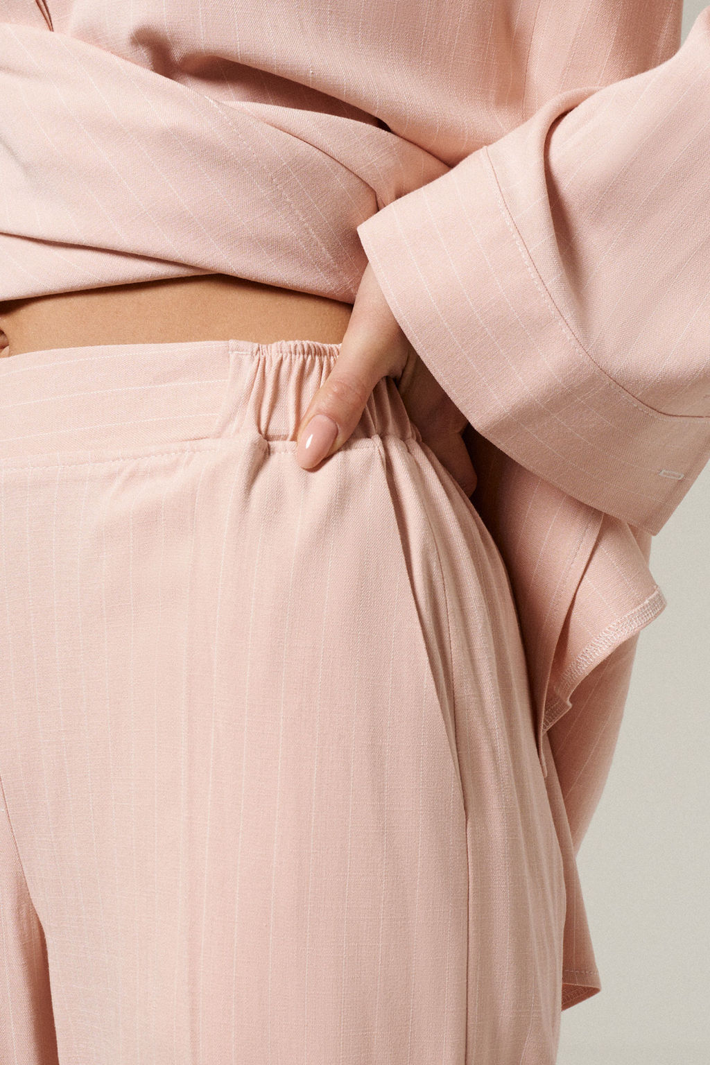 Брючный костюм (блузка, брюки) 186820w (Розовый)