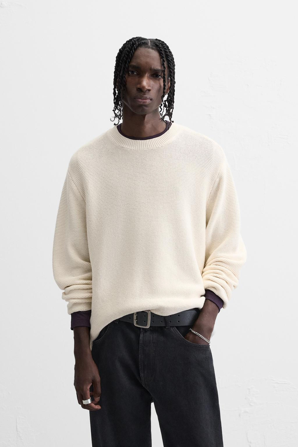 TEXTURED COTTON BLEND SWEATER - Zara фото 14