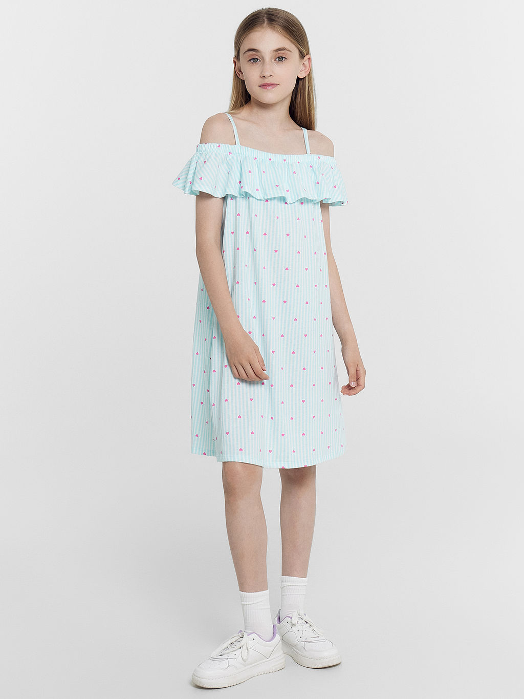 Сарафан для девочек в бело-голубую полоску - Mark formelle фото 2