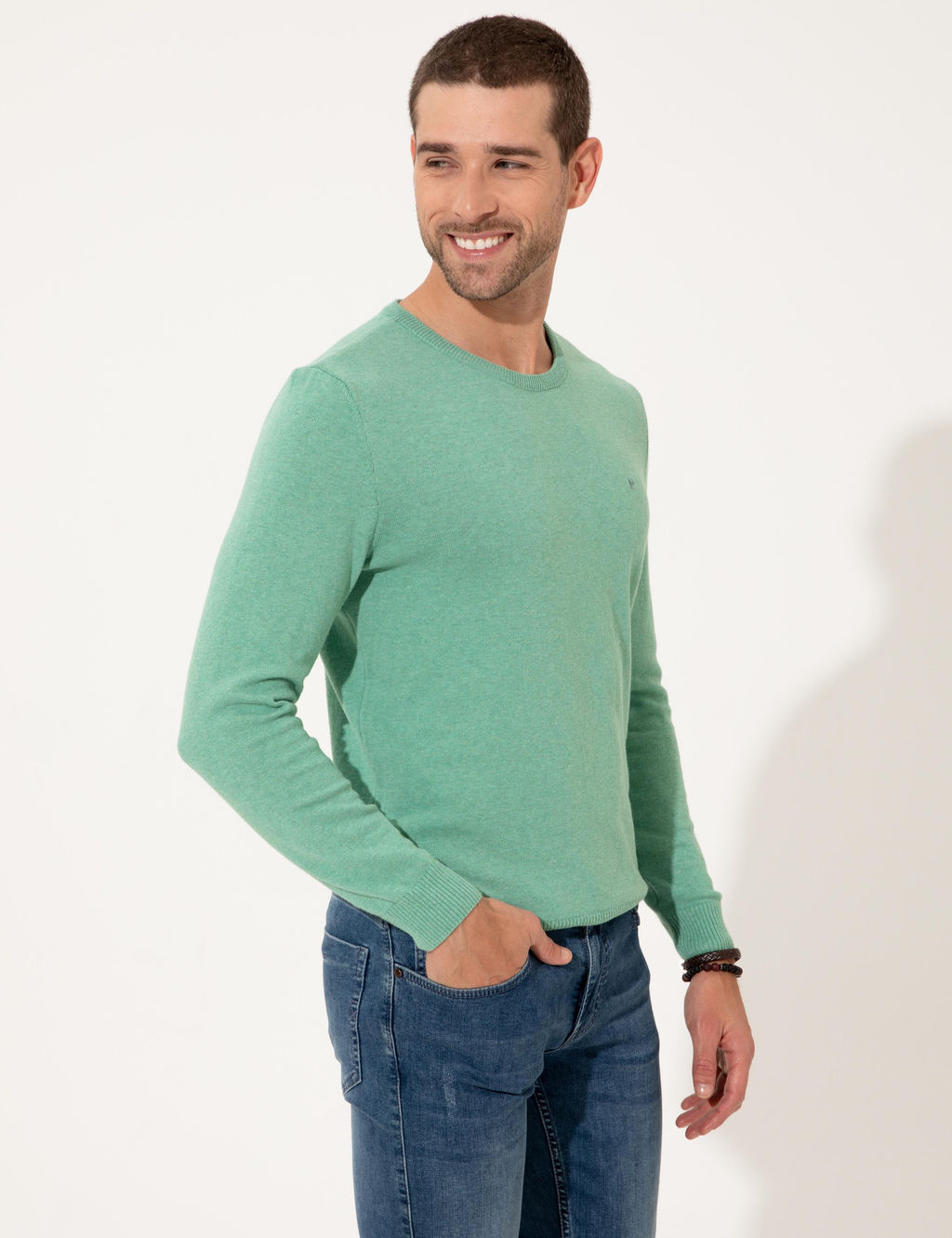 Mint Slim Fit Bisiklet Yaka Triko Kazak - Pierre cardin фото 3