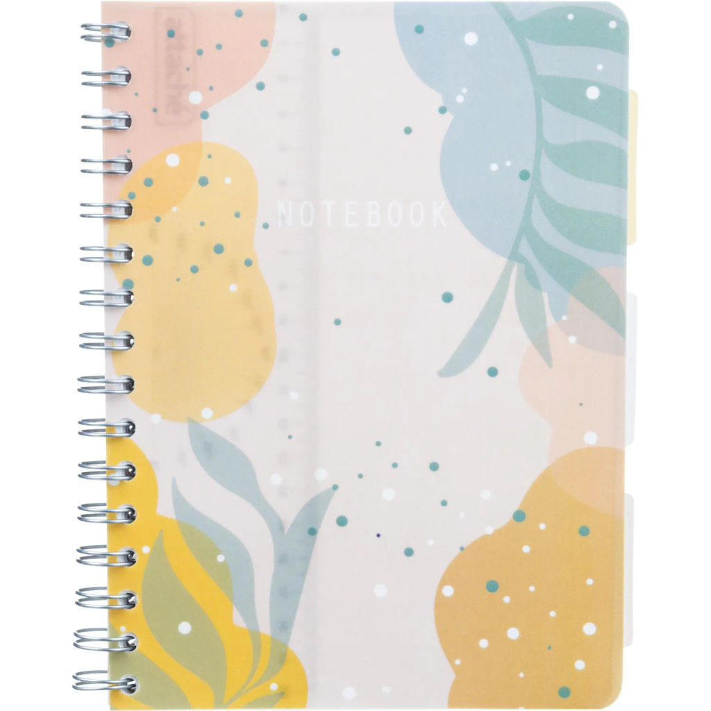 Бизнес-тетрадь 120л,клетка,А5 Flora 1,пласт.обл,серебр.спир,3раздел,линейка - Attache фото 2