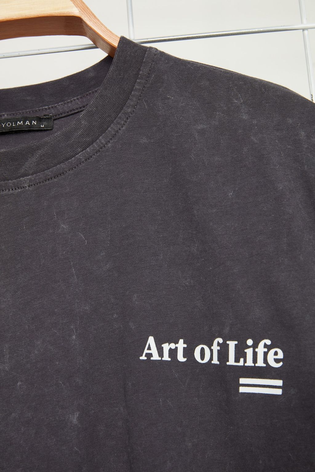 TRENDYOL MAN Antrasit Oversize/Genis Kesim Soluk Efektli Yaz? Bask?l? %100 Pamuklu T-Shirt TMNSS23TS00166 - Trendyolmilla фото 14