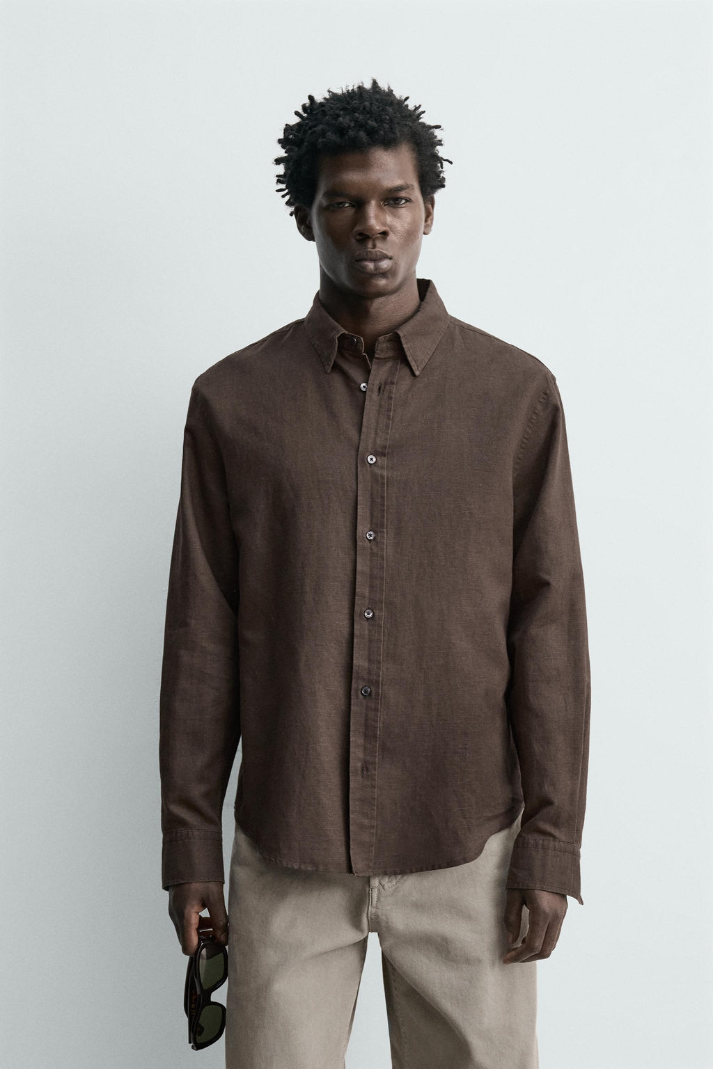 CAMISA REGULAR FIT C??AMO - ALGOD?N / Marr?n - Zara фото 2