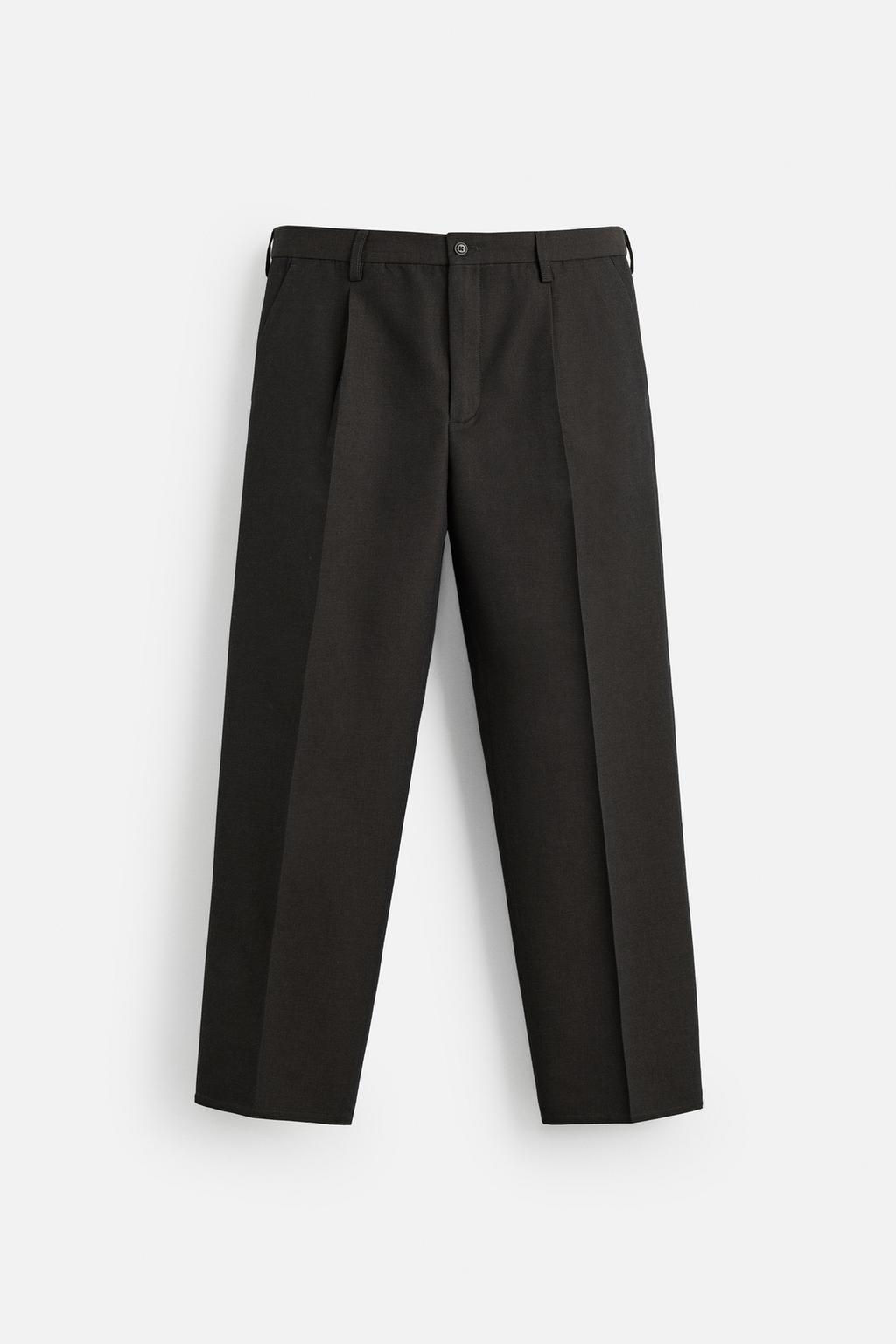 COTTON/WOOL PLEATED TROUSERS - Zara фото 17
