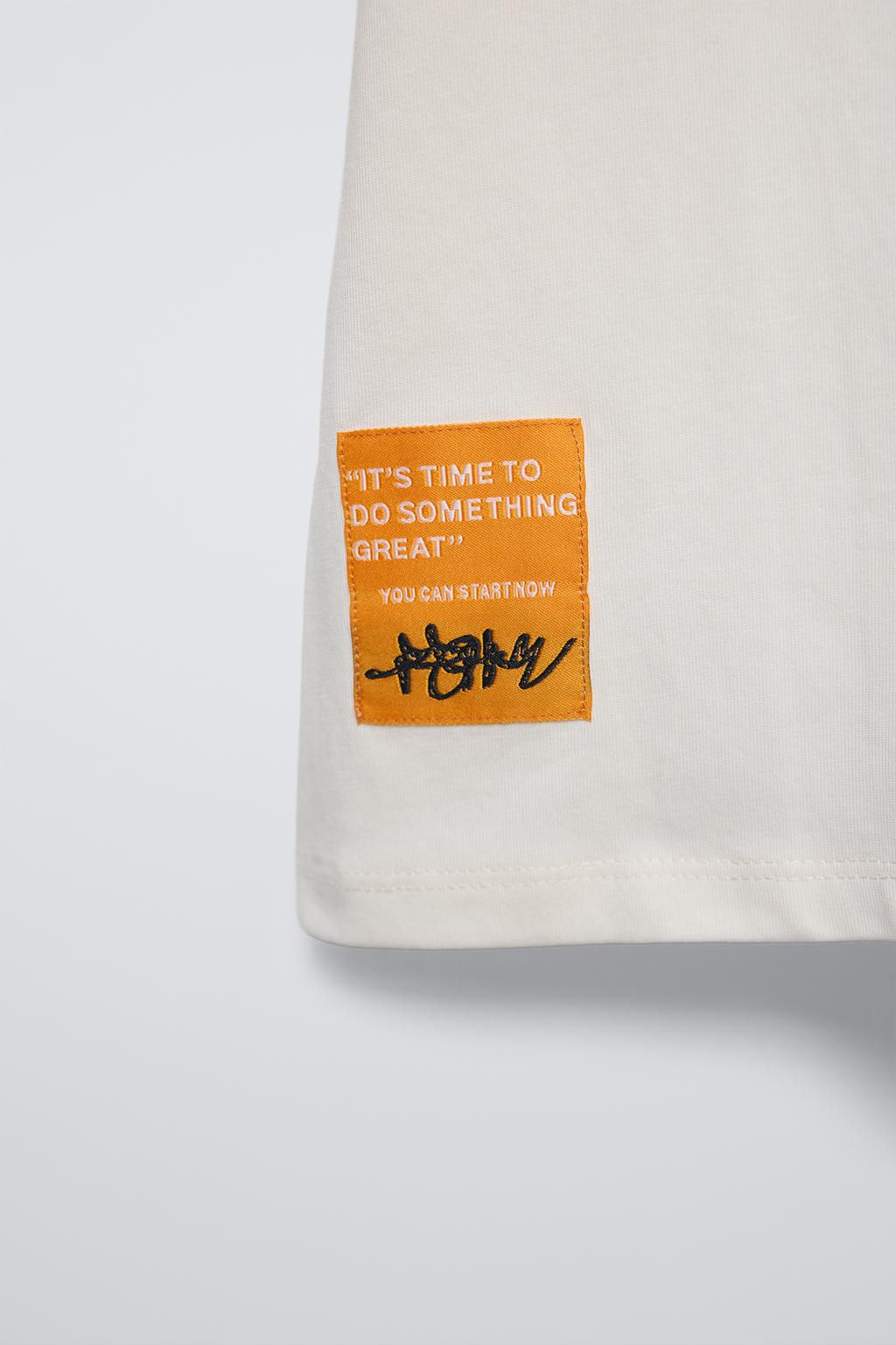 ETIKETLI GRAFITI BASKILI T-SHIRT - Zara фото 3