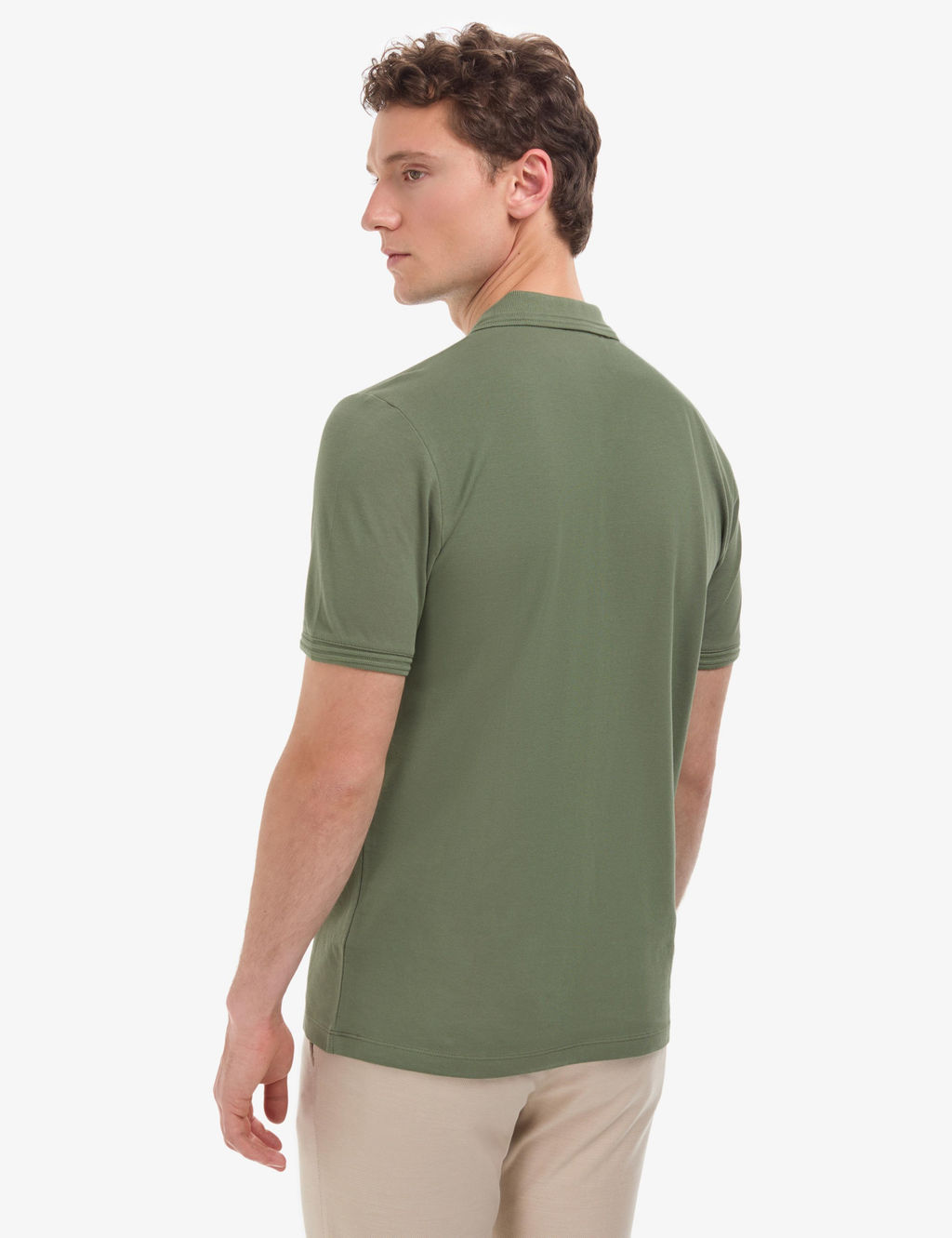 Haki Regular Fit %100 Pamuk K_vr_lmaz Polo Yaka Basic Ti__rt