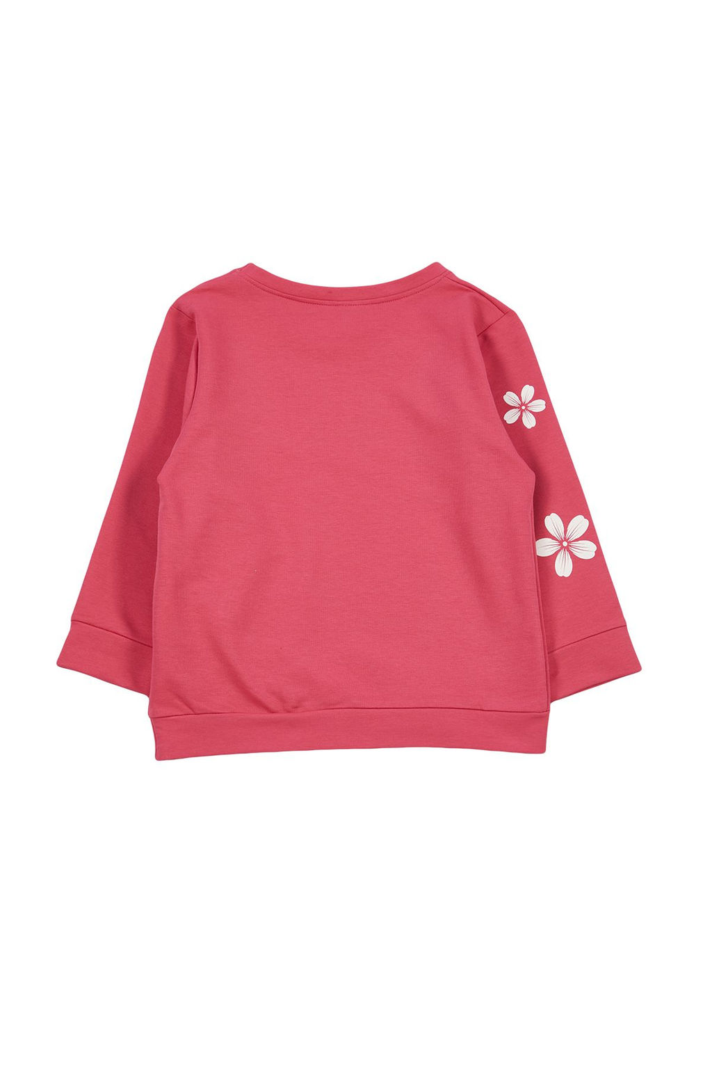 Fusya K?z Cocuk Mevsimlik-Ince Cicek Desenli Orme Sweatshirt TKDAW25SW00001
