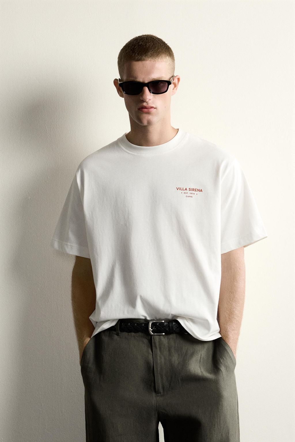 CAMISETA RELAXED FIT ESTAMPADOS CONTRASTE / Crudo - Zara фото 2