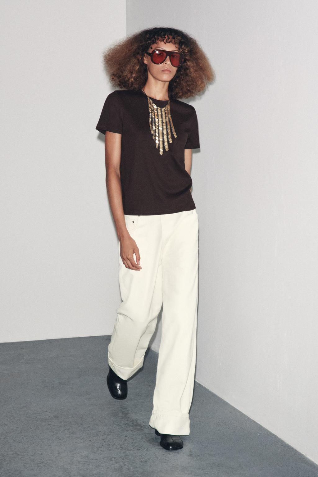 MERCERISED COTTON T-SHIRT - Zara фото 5