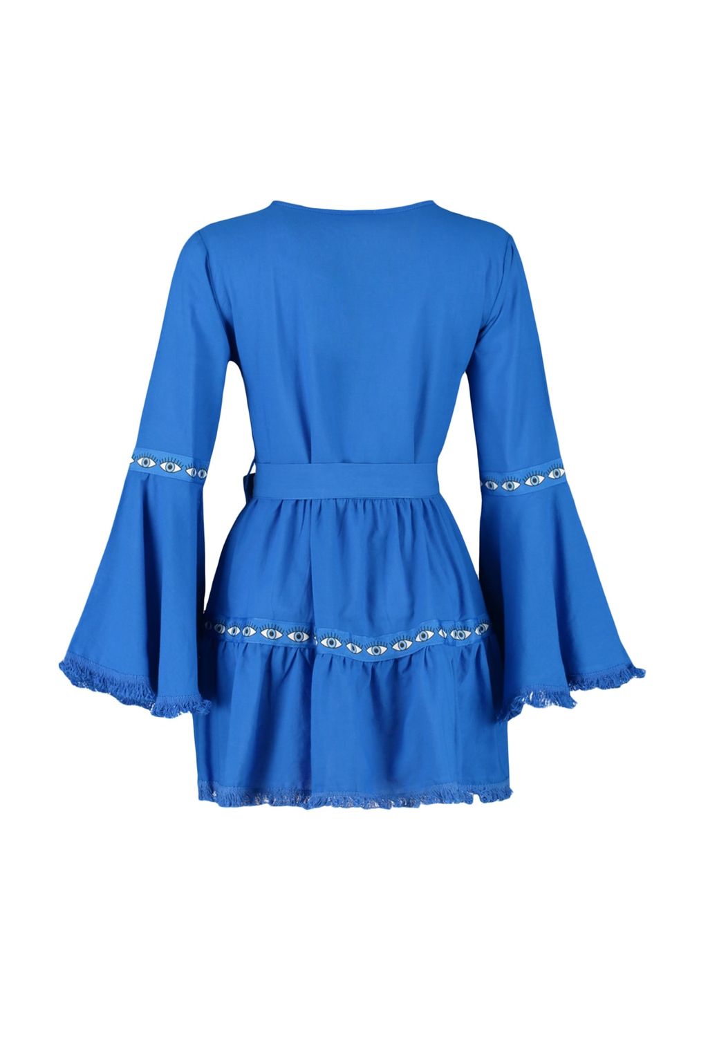 Trendyolmilla Beyaz Dokuma %100 Pamuk Serit Aksesuarl? Mini Plaj Elbisesi TBESS21EL1253 фото 12