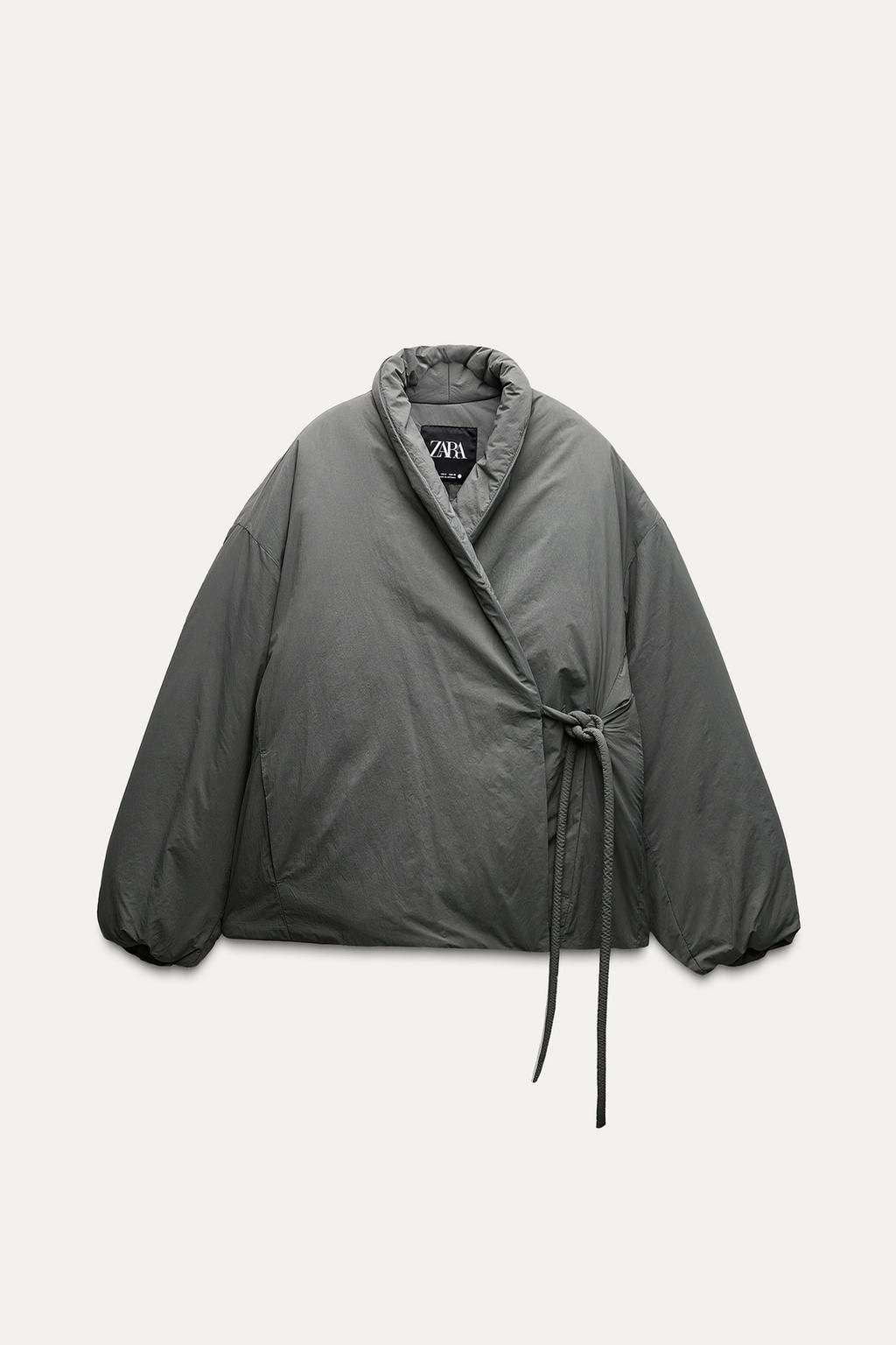 ZW COLLECTION WRAP-AROUND KIMONO JACKET - Zara фото 4