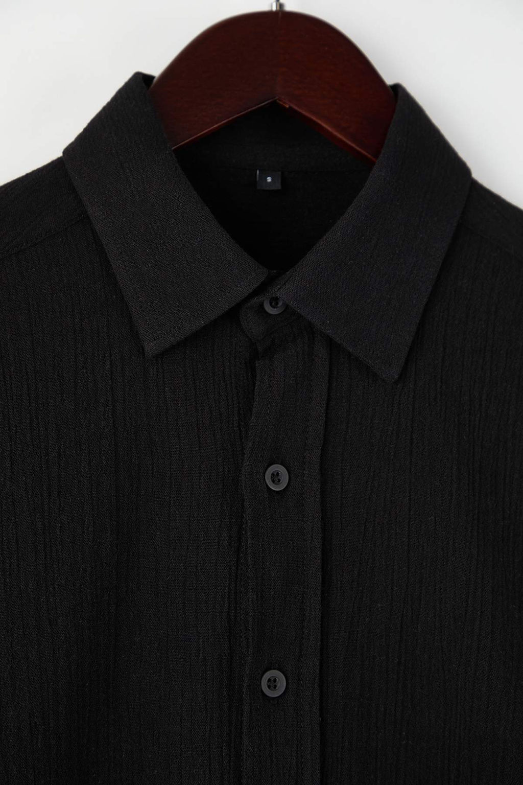 Siyah Regular Erkek Gomlek TMNAW26GO00004 - Trendyolmilla фото 7