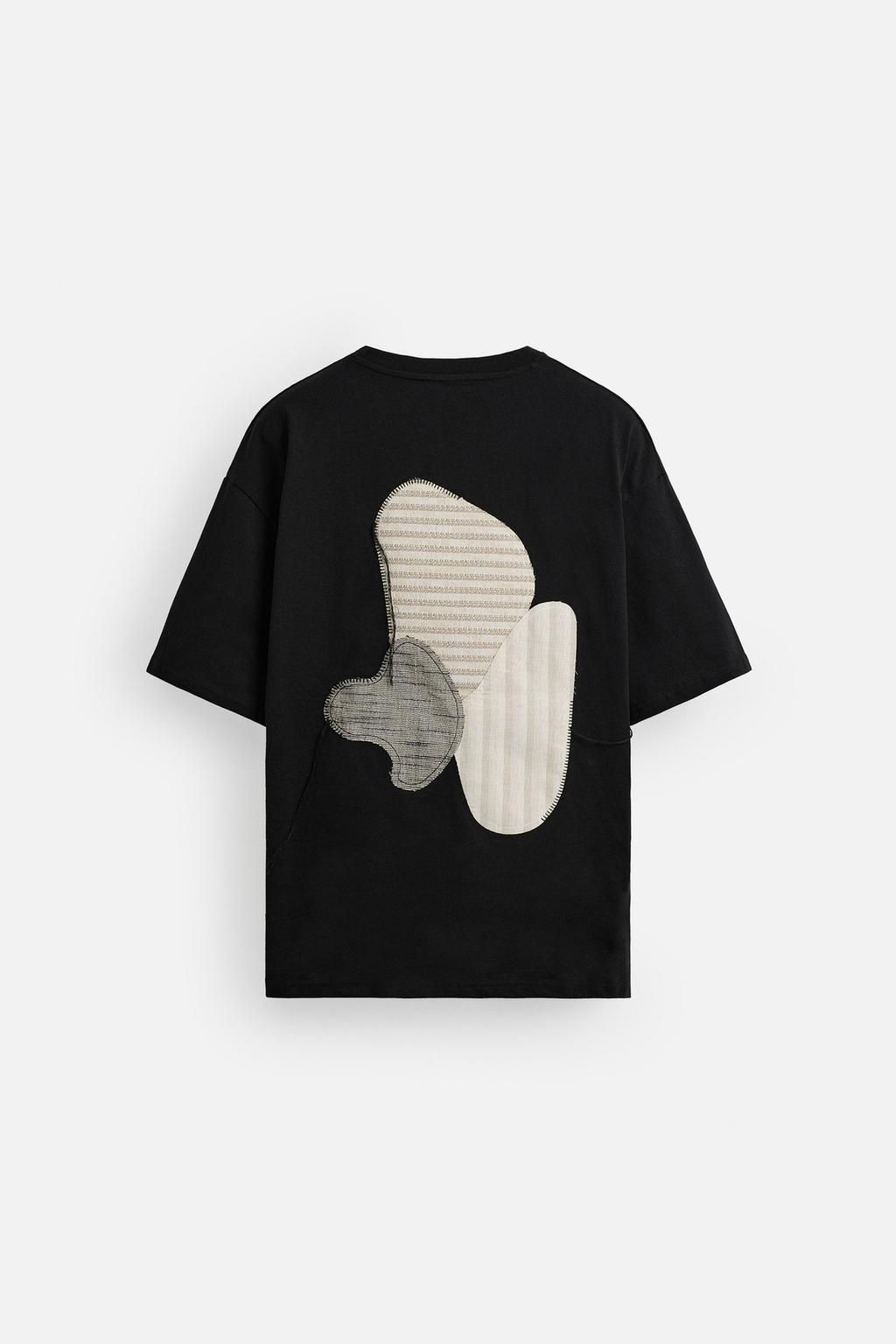 T-SHIRT WITH CONTRAST PATCHES - Zara фото 8