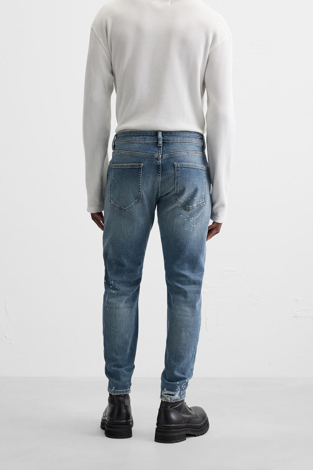 RIPPED SKINNY JEANS WITH PAINT SPLATTER - Zara фото 20