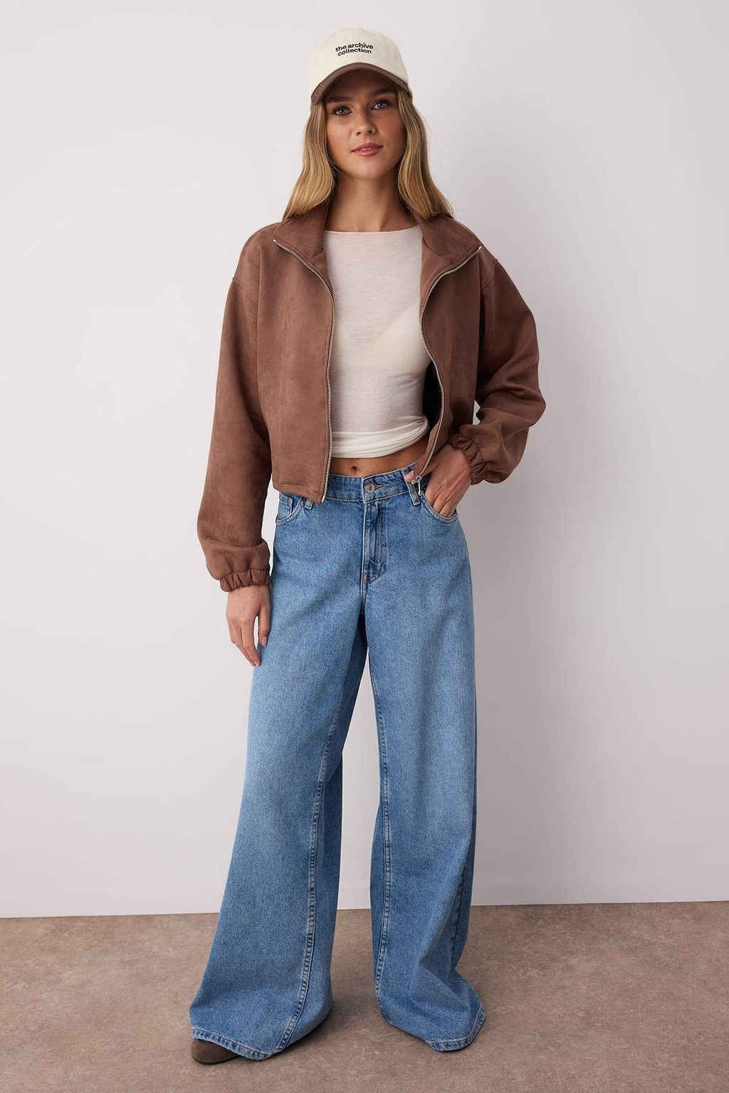 Koyu Kahverengi Duz Fermuarl? Astars?z Regular/Normal Kal?p Orme Suet Ceket TWOAW26CE00011 - Trendyolmilla фото 2