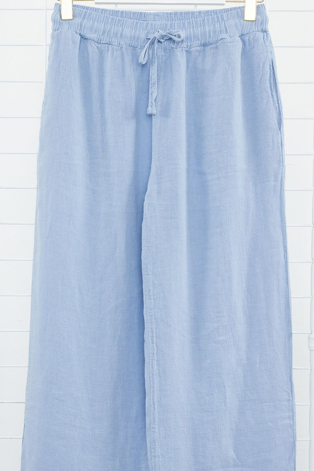 Lacivert %100 Keten Beli Lastikli Yuksek Bel Wide Leg Pantolon TWOSS24JE00249 - Trendyolmilla фото 31