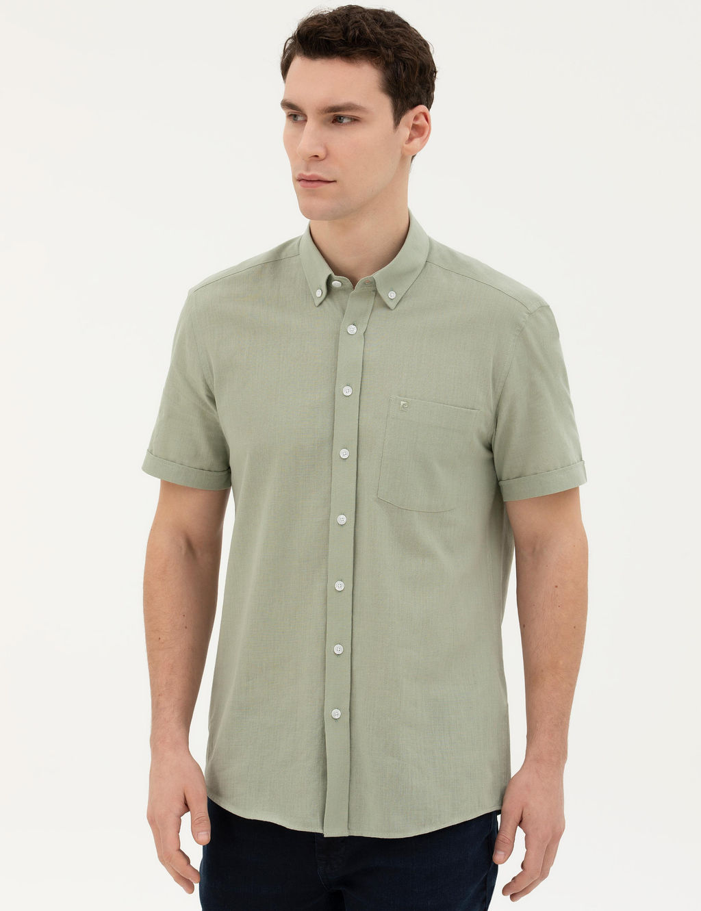 Ye_il Regular Fit K_sa Kollu G_mlek