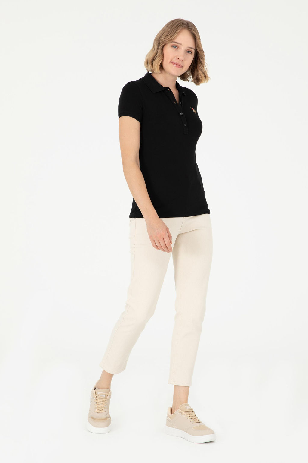 Женская черная футболка Неожиданная скидка в корзине - U.s. polo assn фото 4